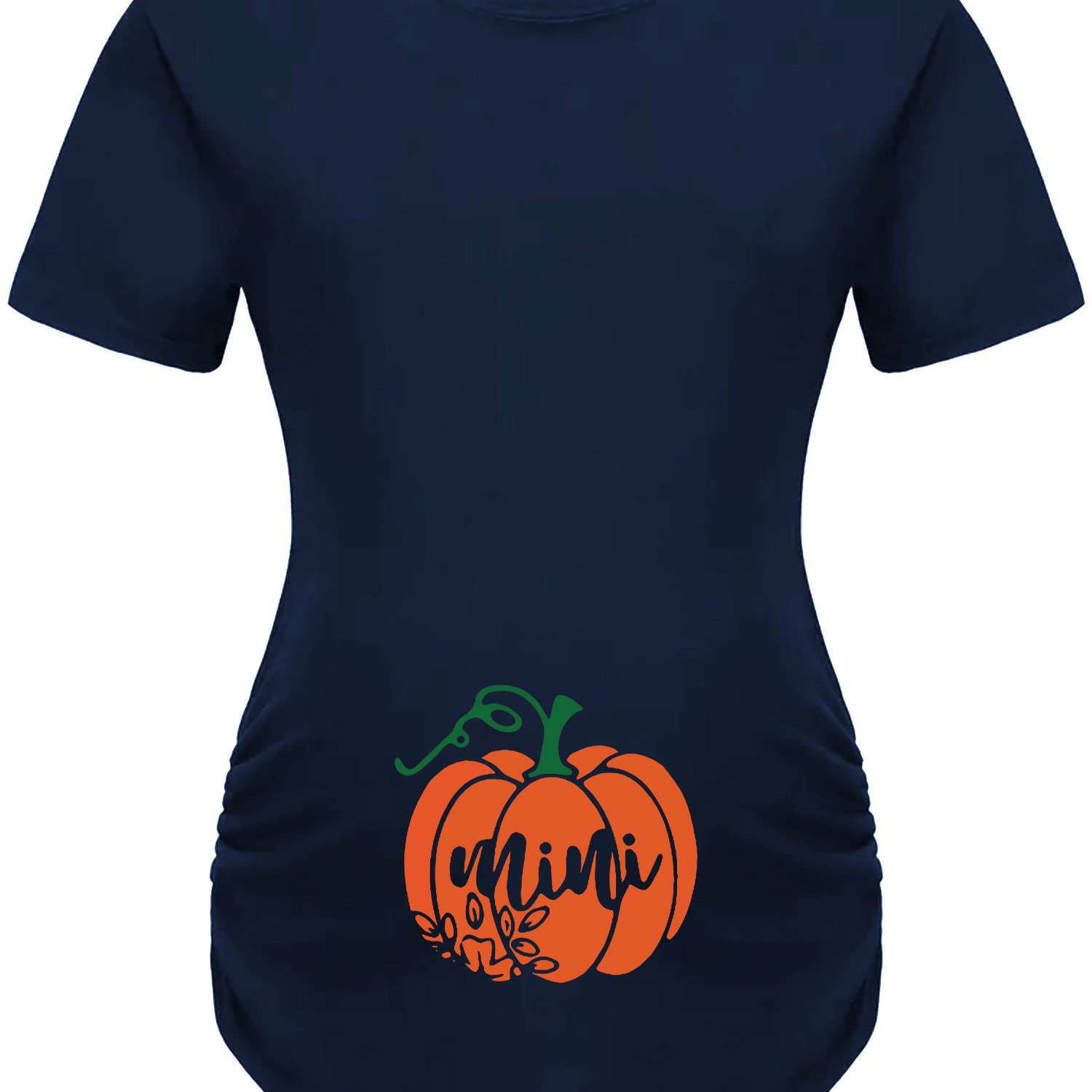 Temu Mini Pumpkin Print Halloween Maternity T-Shirt, Blouses, Tee Round Neck Short Sleeve Maternity Bottoming T-Shirt Pregnancy Announcement Funny Top