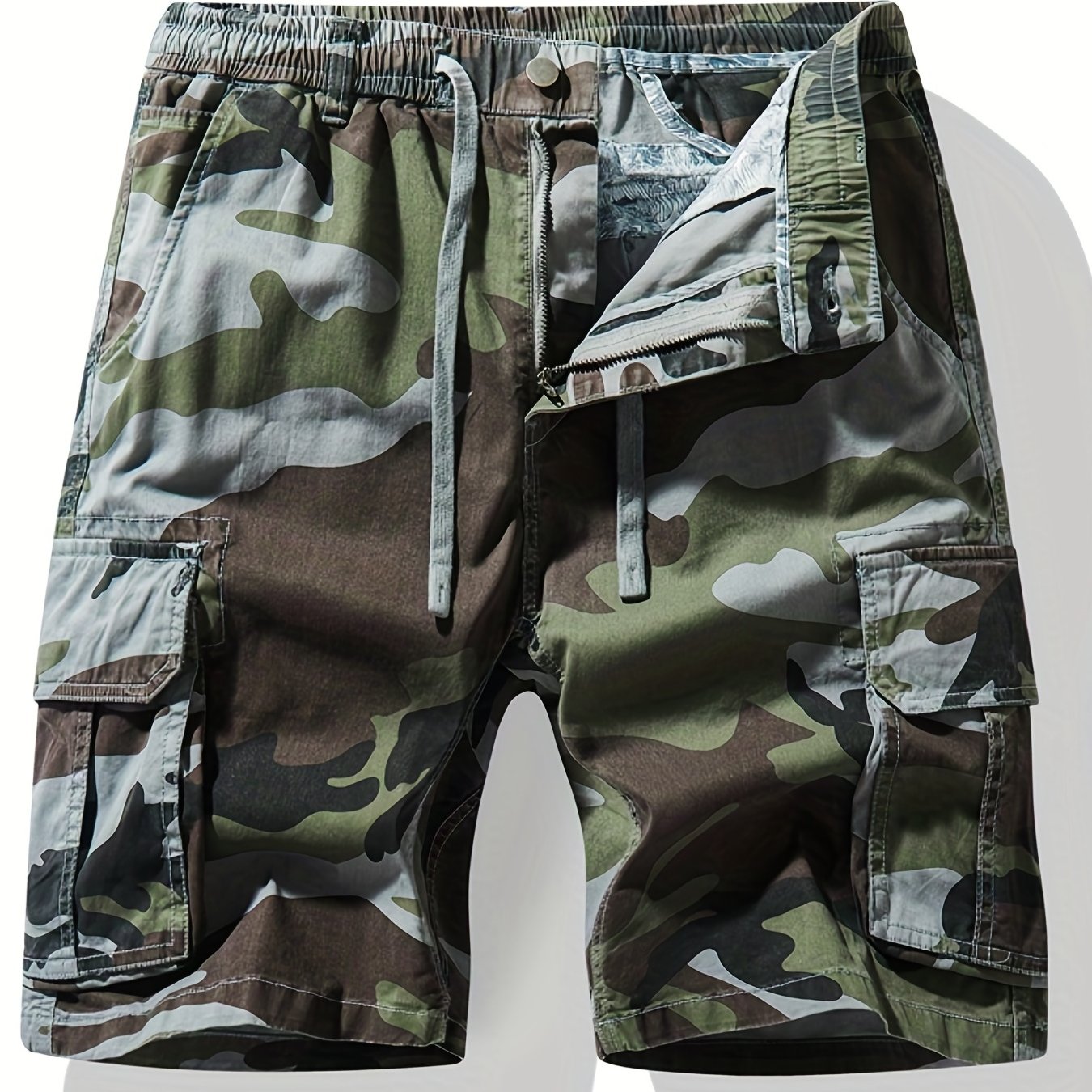 Trendy Cotton Comfy Men's Camo Cargo Shorts Pockets Summer - Temu