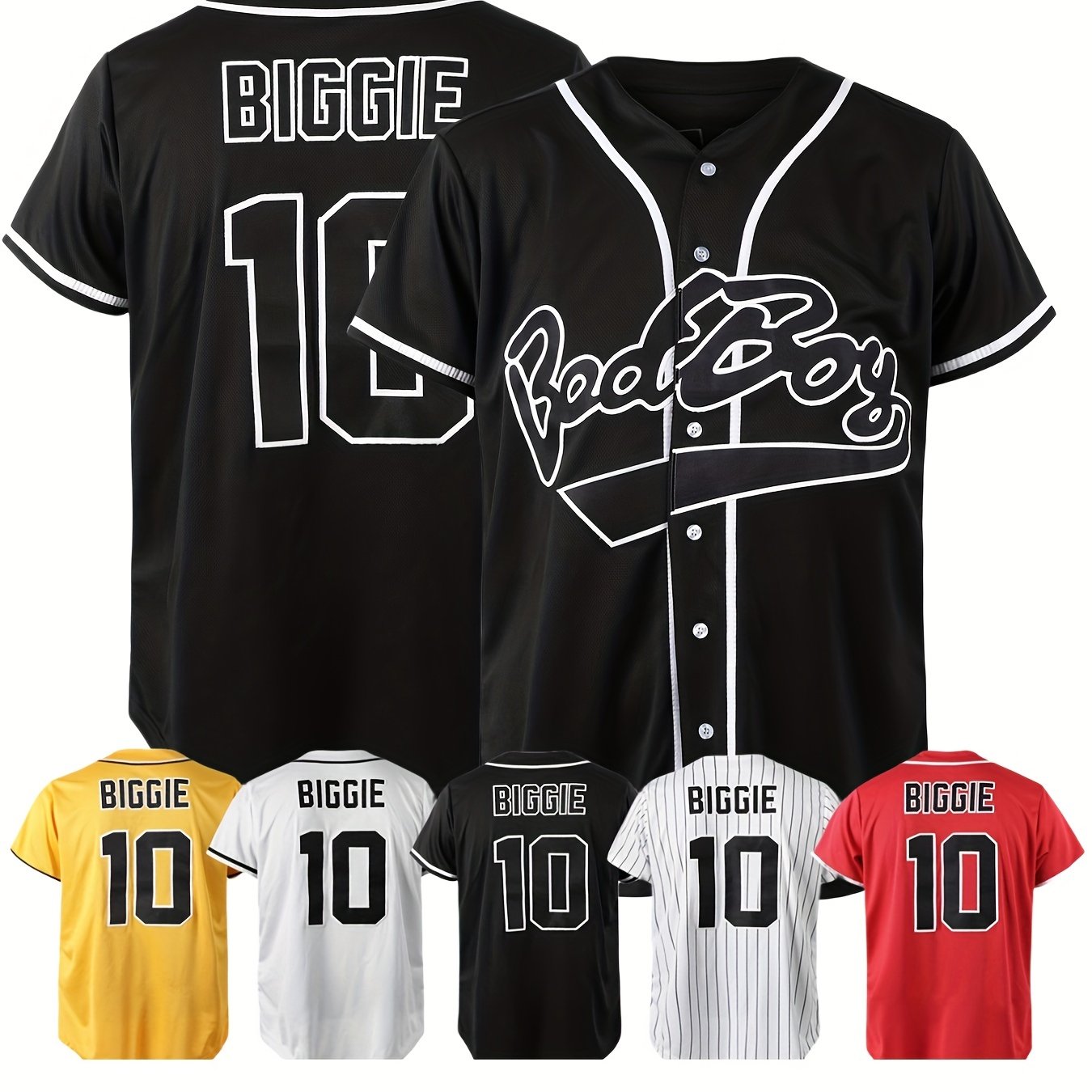  Bad Boy Jersey, 10 Biggie Stripe Clothing for Men Women, 90s Hip  Hop Baseball Shirts Jersey, Baseball Jerseys Dress : Clothing, Shoes &  Jewelry