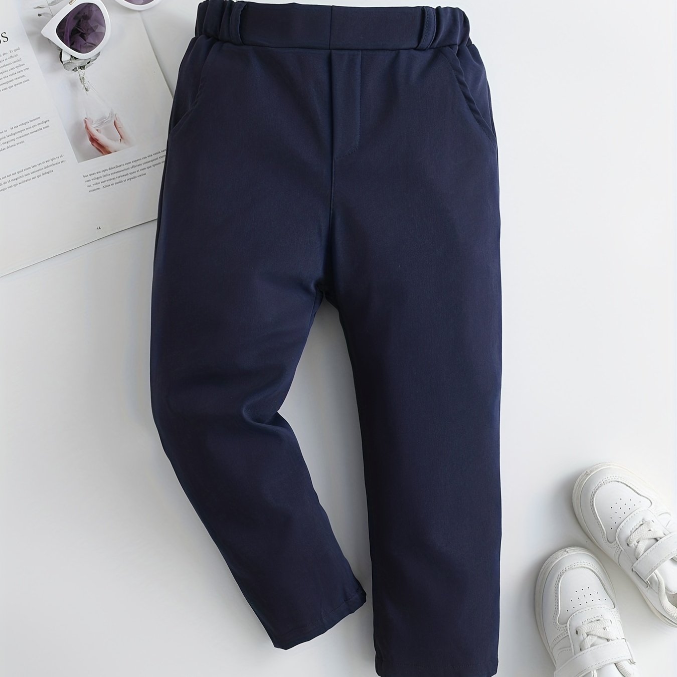 Image of Boys' /autumn Solid Color Long Pants, /autumn Solid Color Casual Long Pants For Toddlers And Young Children, Boys' Solid Color Casual Sports Pants, Versatile , Perfect For Outdoor,christmas,halloween