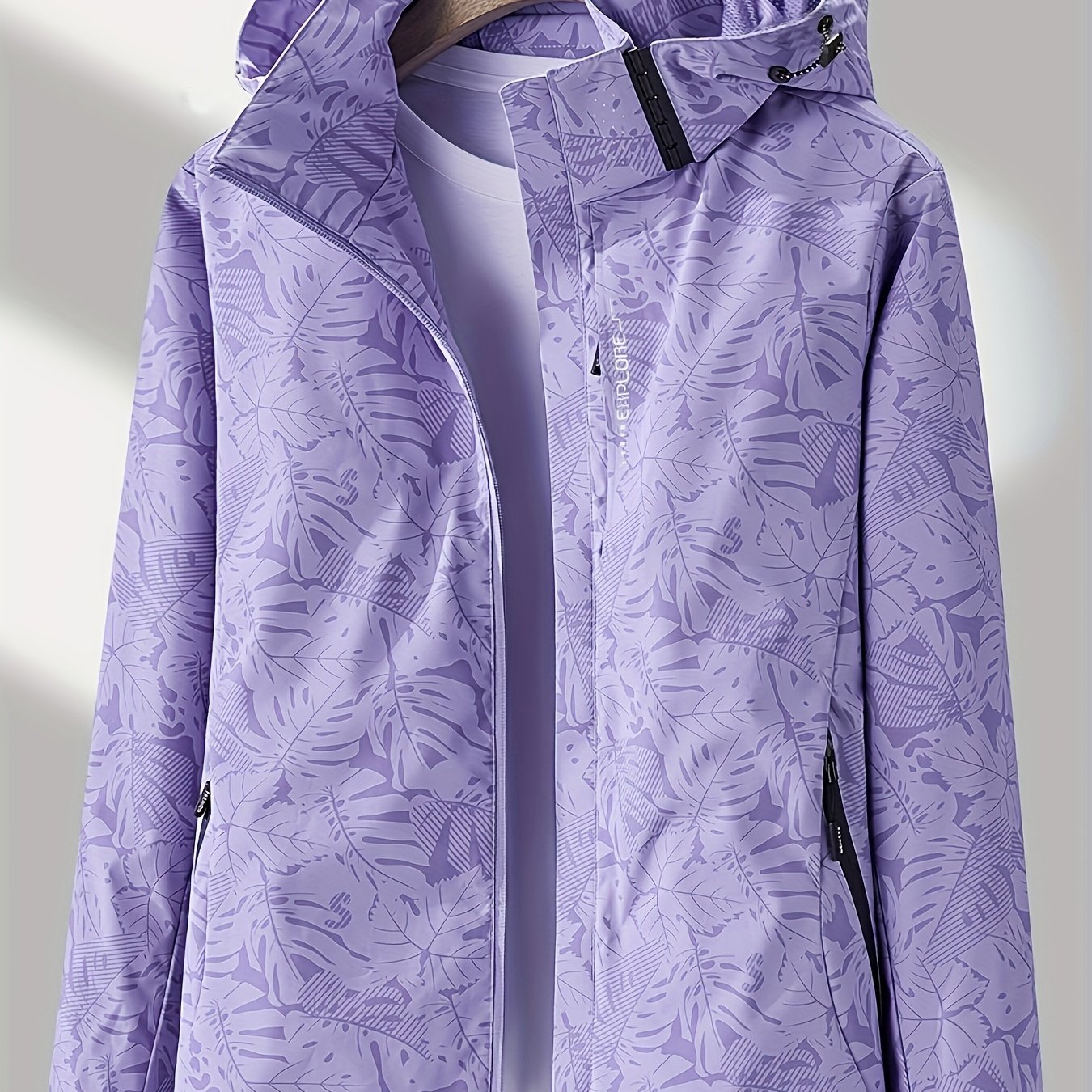 Camouflage Outdoor Jacket with Removable Hood, Women's Windproof & Rainproof Jacket, Women's Outdoor Clothing,Temu