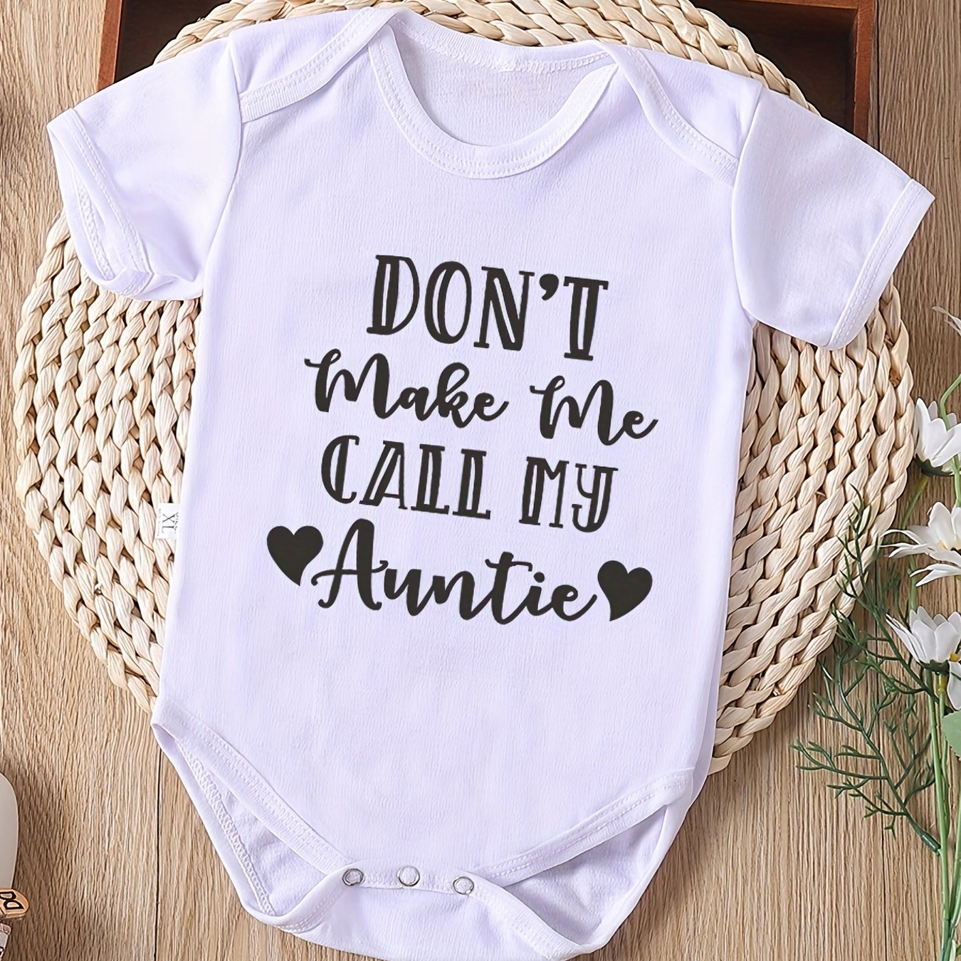 actflash babys dont make call auntie print short sleeve Temu Canada