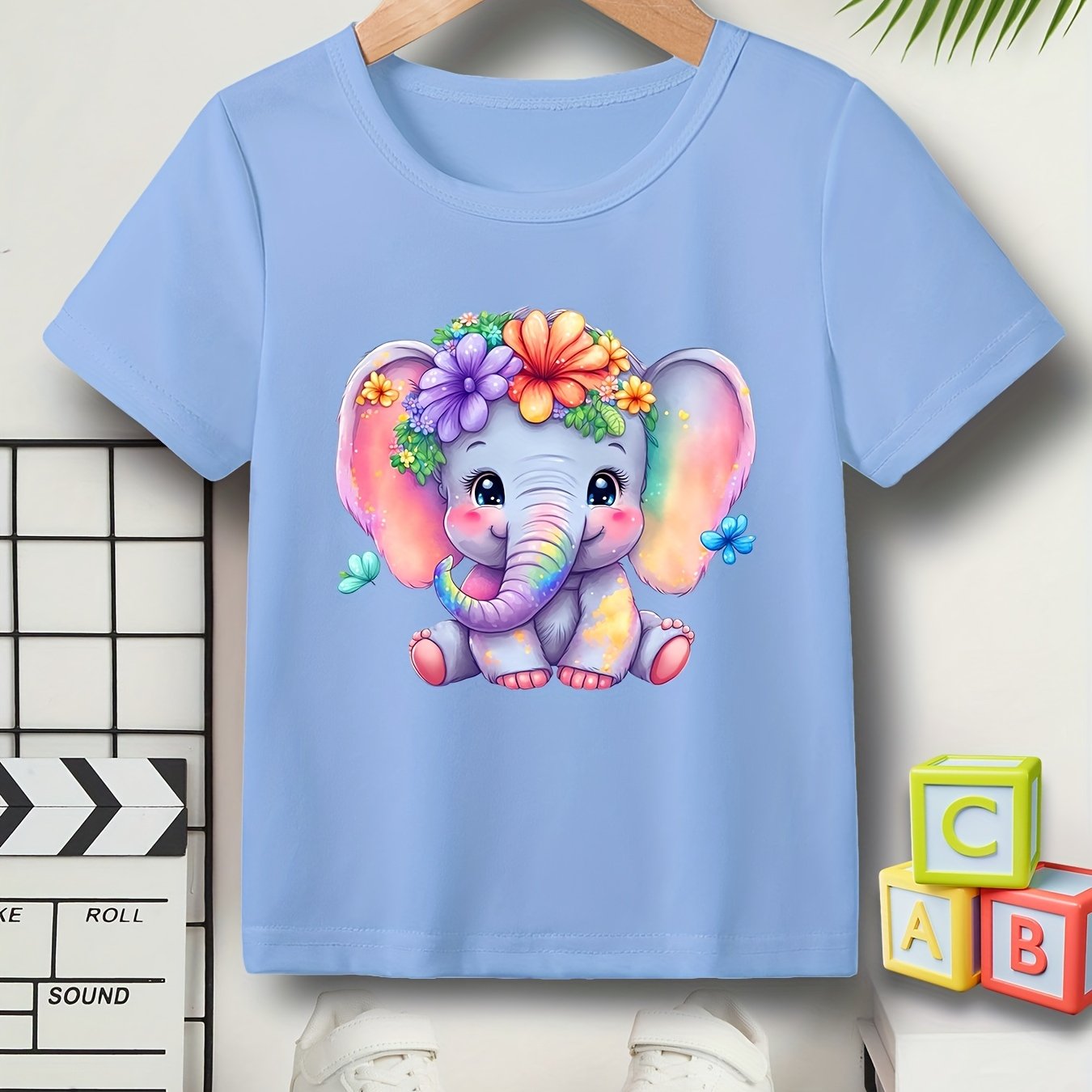 Camiseta Corta Azul Niña Juvenil – Los Tres Elefantes Tienda Online
