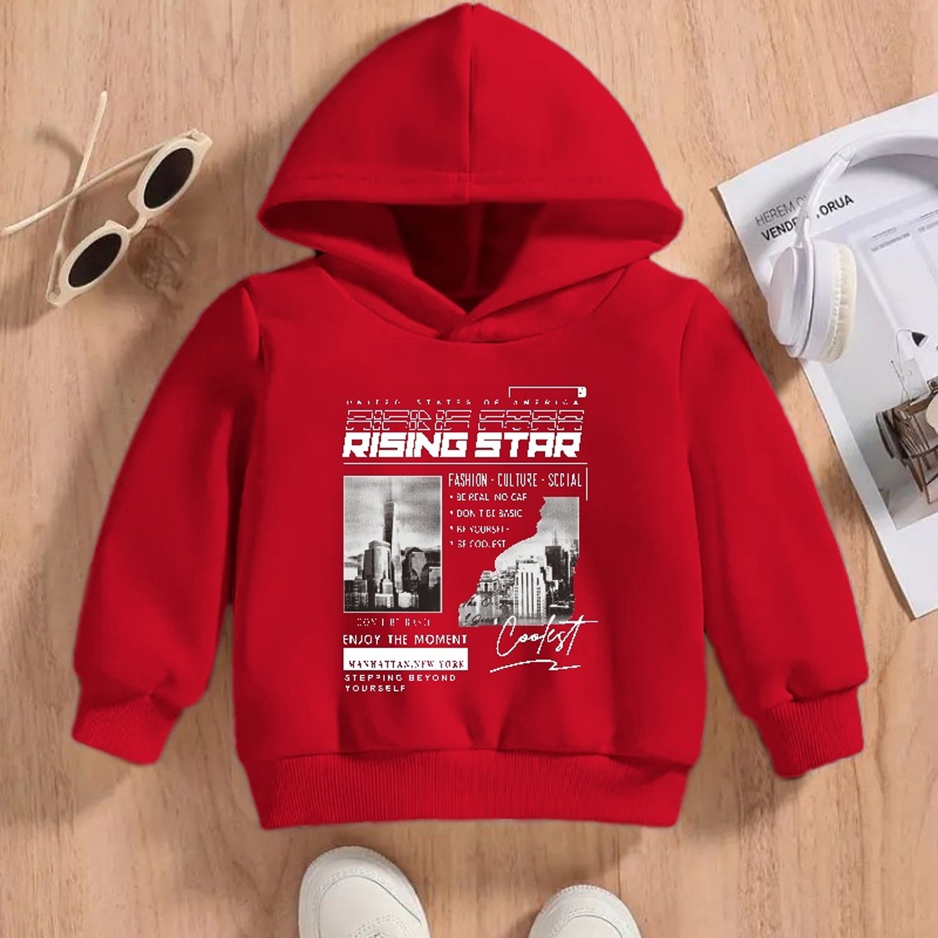 Cool Teddy Bear Printed Casual Kids Boys Girls Hoodie in BD main image 1