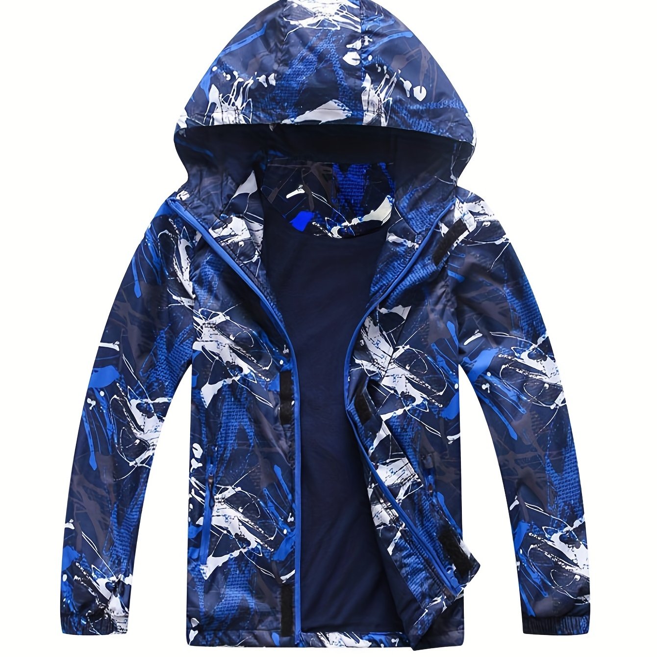 Boys' Hooded Jacket With Fleece Lining - Casual, Zip-up Outerwear For Fall/winter
