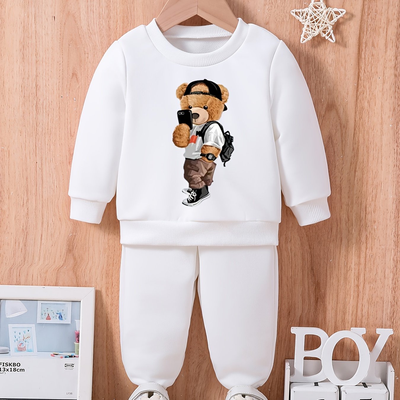 Cool Bear Series Baby Autumn Winter Outfit Kids Sweatshirt - Temu Cyprus