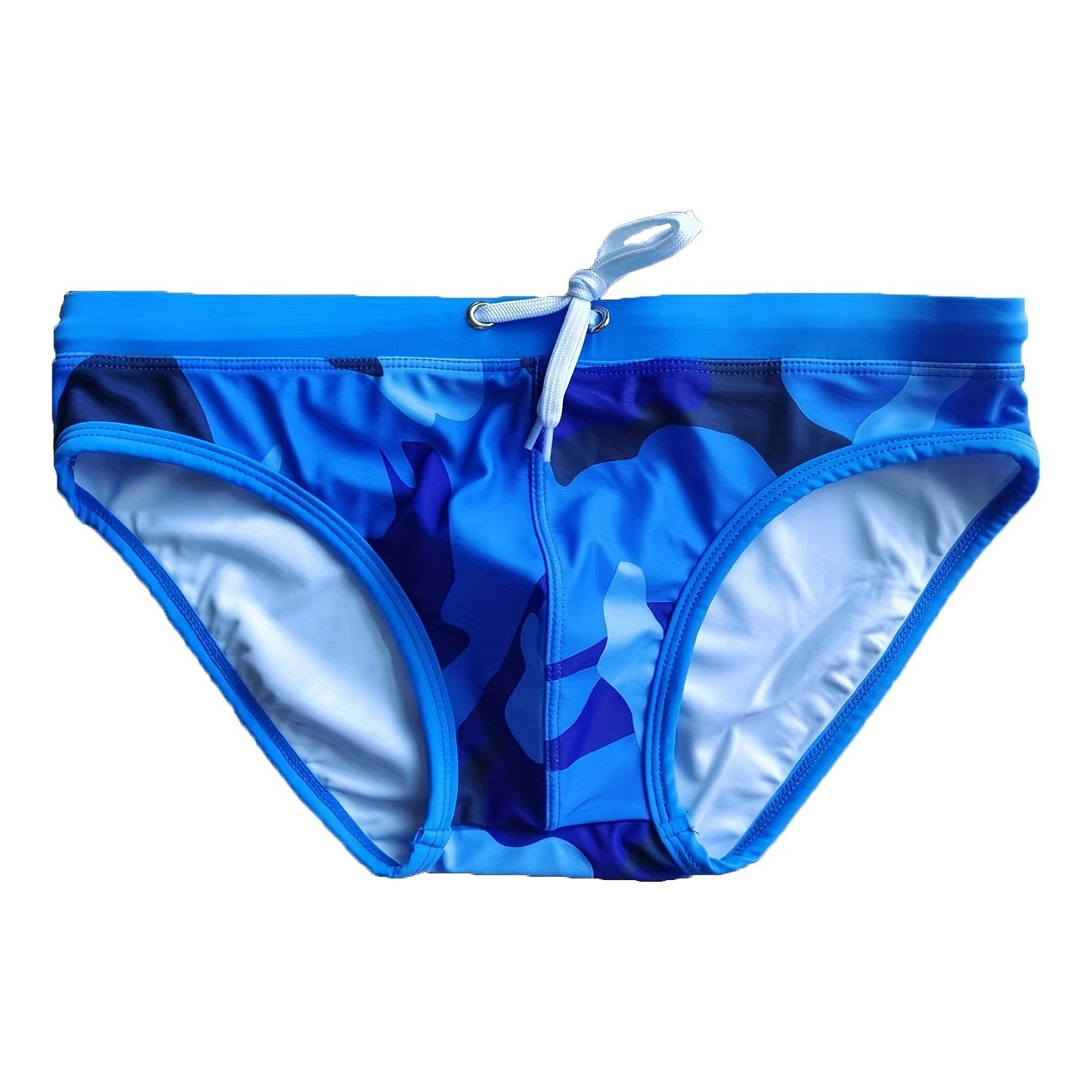Men' Camo Briefs: Mid-stretch Drawstring Swimwear For Summer Beach & Pool Fun
