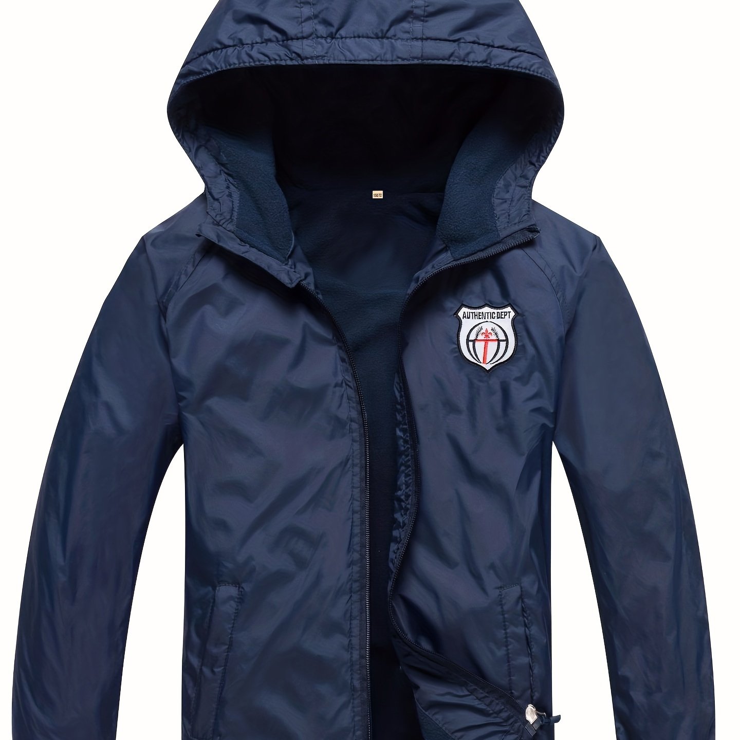 Image of Boys' Solid Color Quilted Fleece-lined Double Layer Jacket
