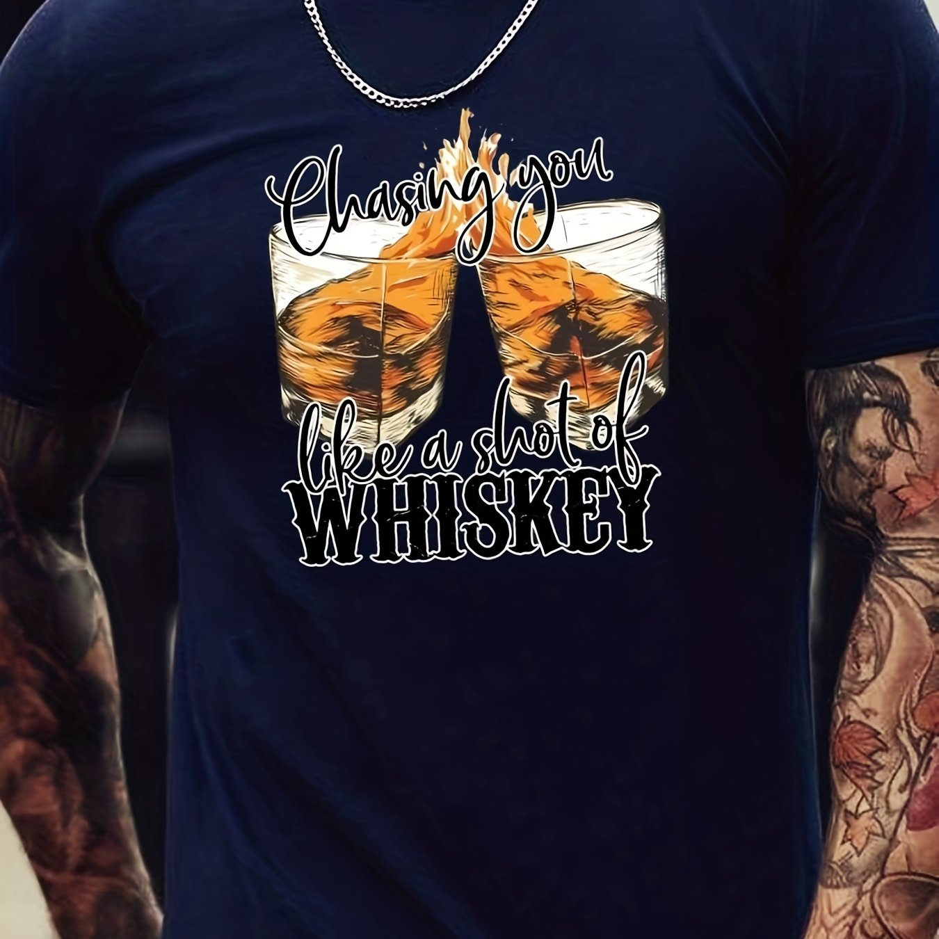 Whiskey Helps Impresión Camiseta Manga Larga Hombres - Temu