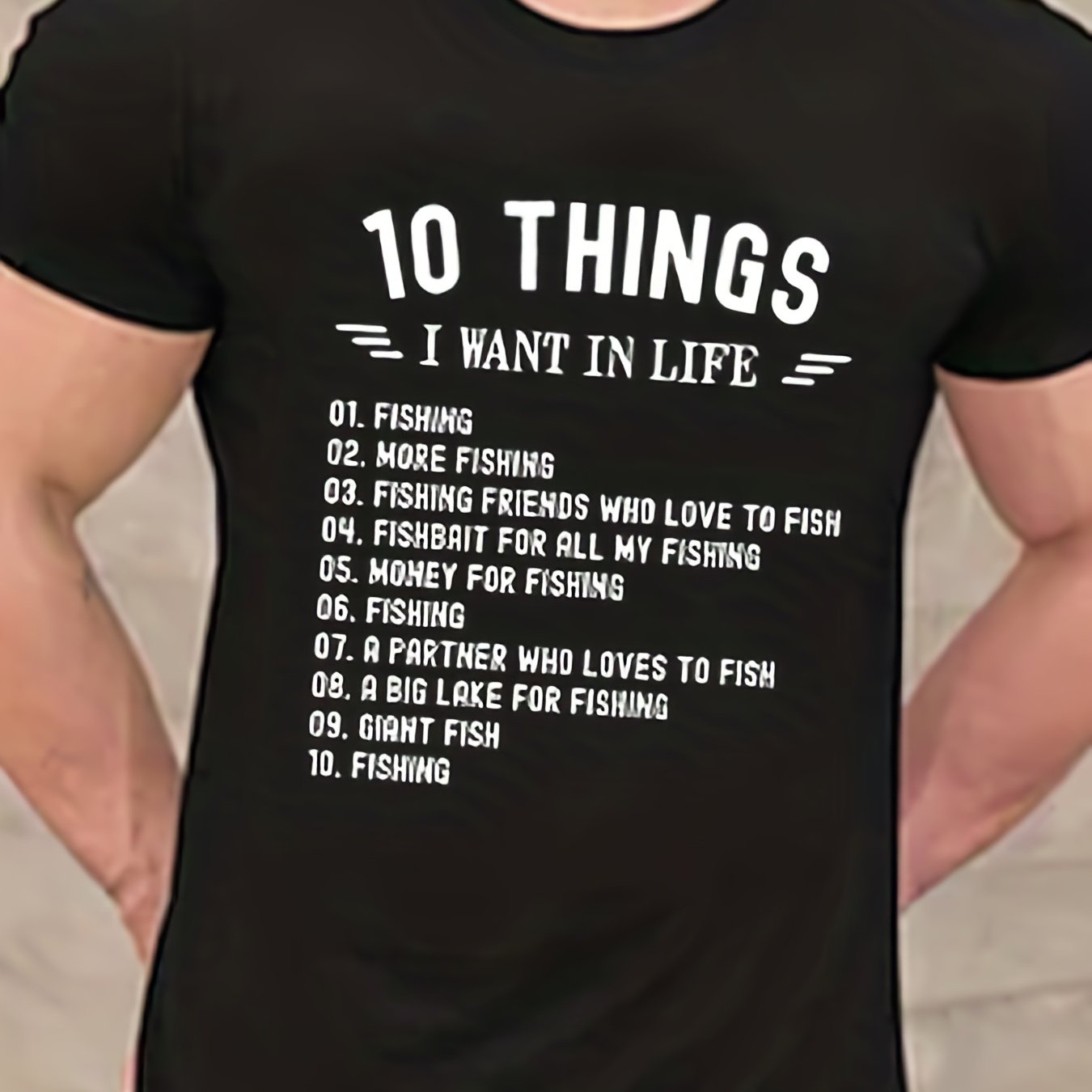  10 Things I Want In My Life tshirt - Funny Fishing Lover  T-Shirt : Clothing, Shoes & Jewelry