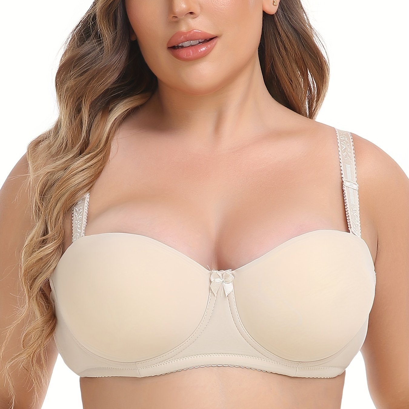 Plus Size Casual Bra Women's Plus Solid Multiway Backless - Temu Germany
