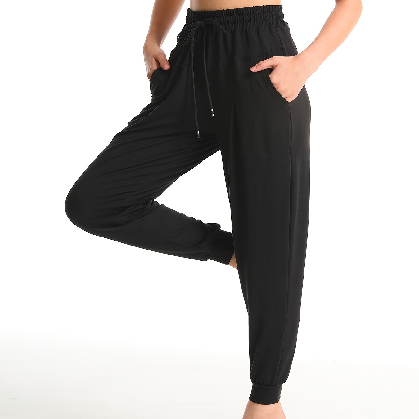 ZJchao Drawstring Casual Sweatpants Women Polyester Fitness Loose Stylish  Joggers for Sports Running Black : : Sports & Outdoors
