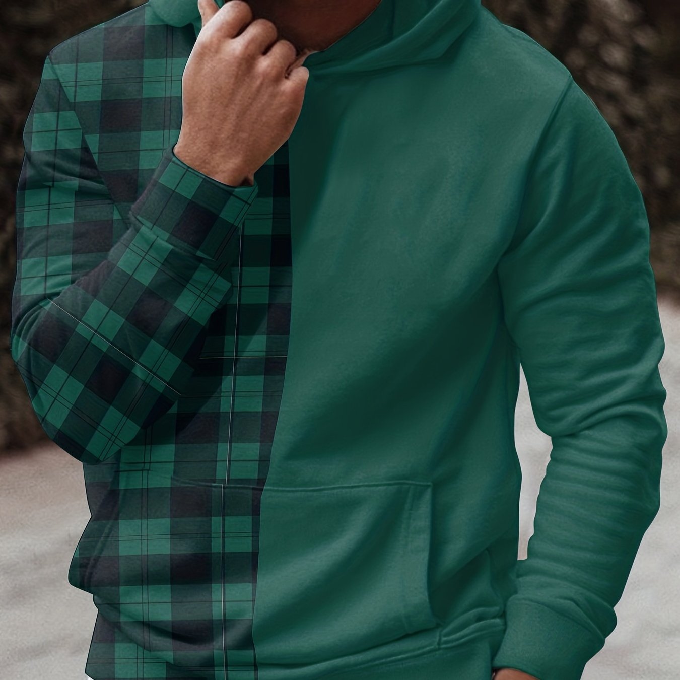 Plaid clearance hoodie men