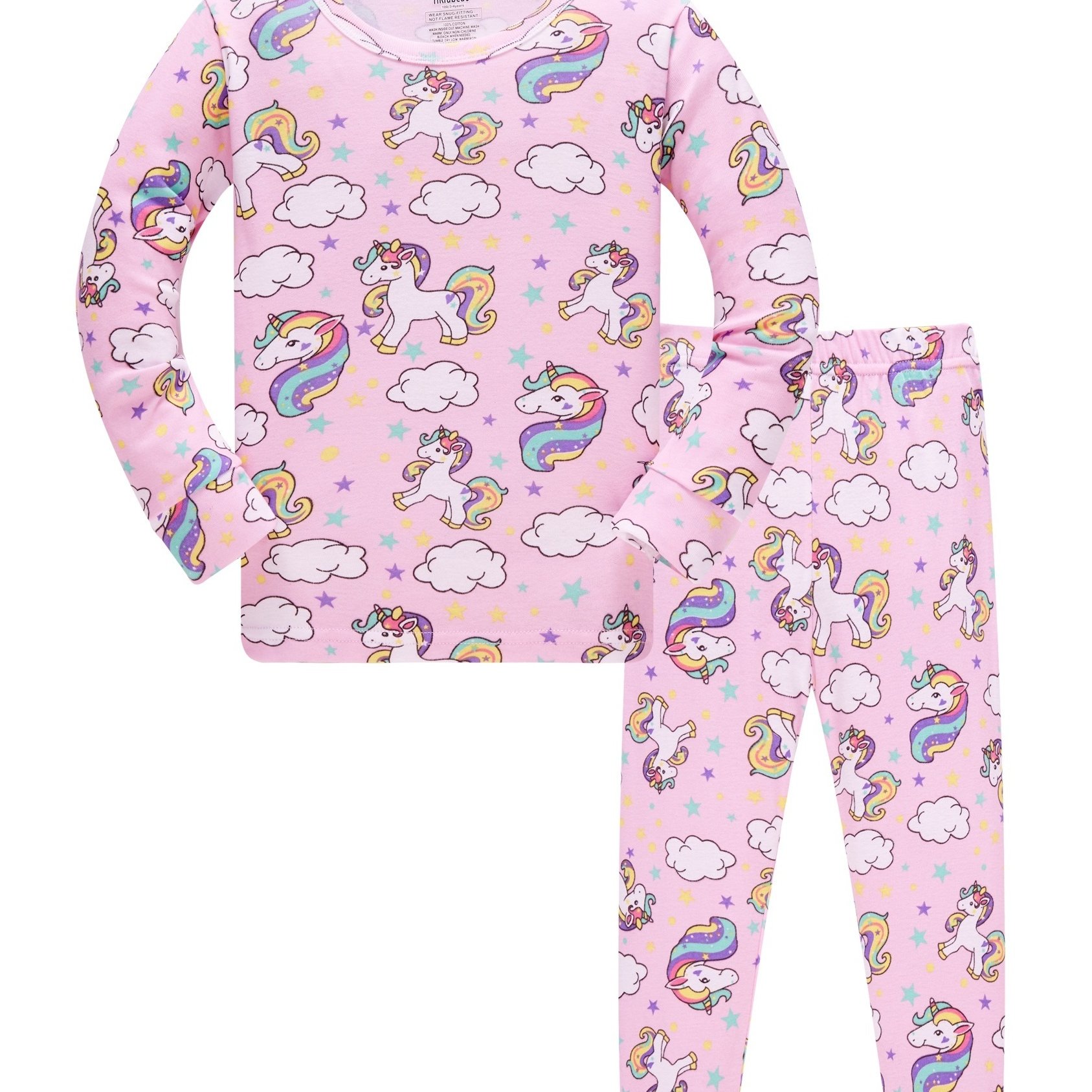 Pijamas Niños Patrón Unicornio 2 Piezas Conjunto Pantalones - Temu