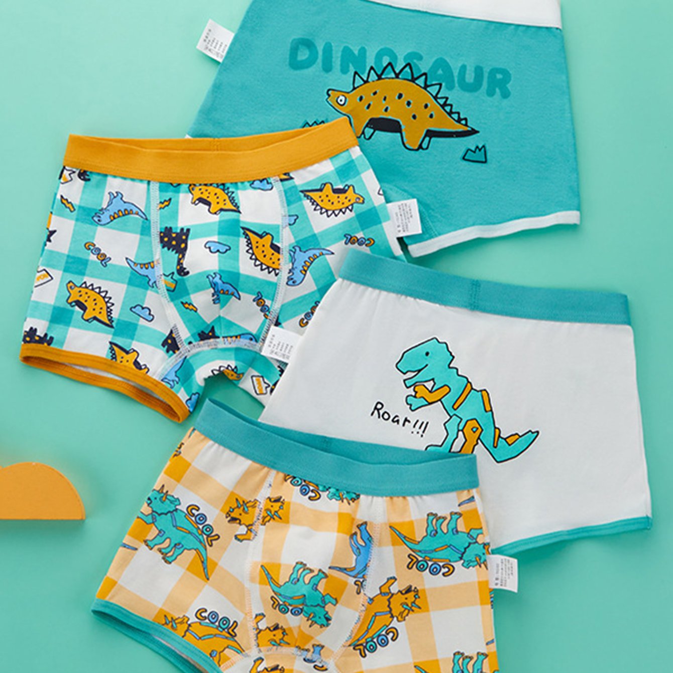Boys Cute Cartoon Dinosaur Boxer Briefs Underwear Soft - Temu