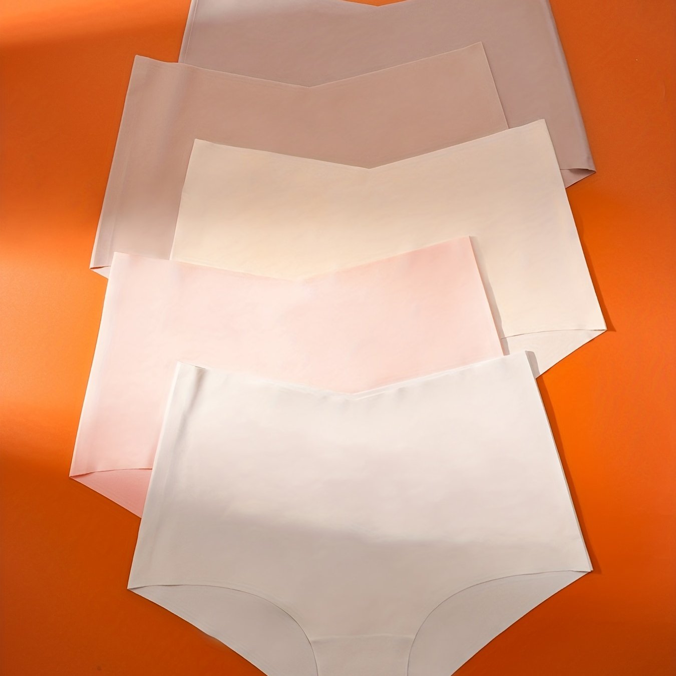 5pcs Seamless Solid Briefs, Comfy & Soft High Waist Intimates Panties, Women's Lingerie & Underwear