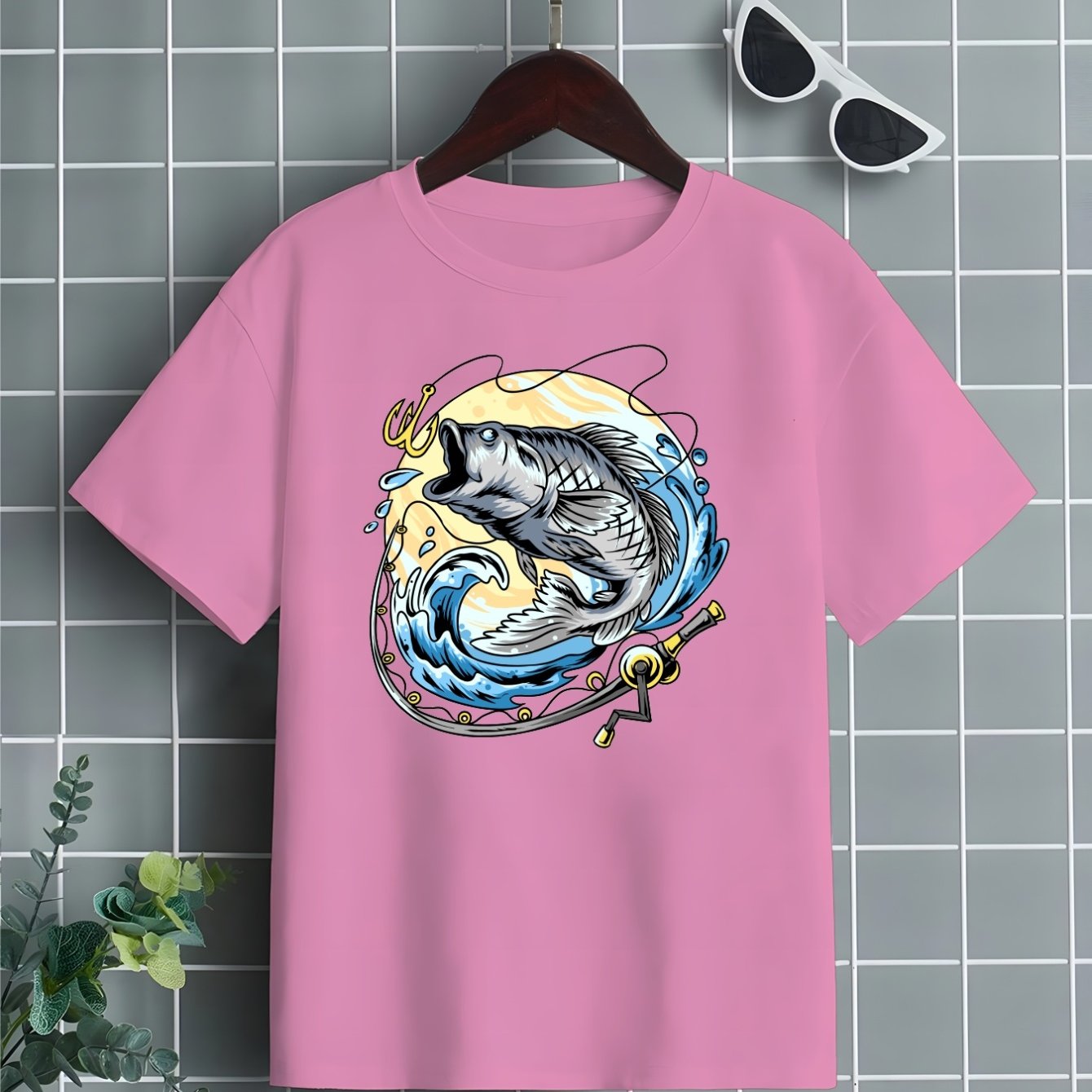 Stylish Fish Print T Shirt Tees Kids Boys Casual Short - Temu