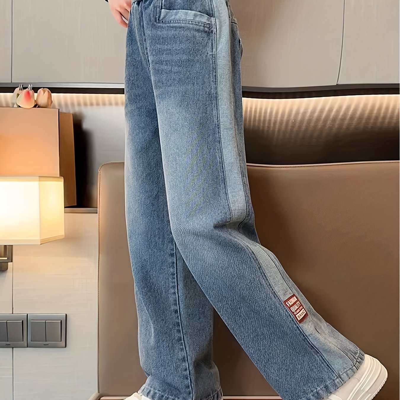 Girls' Wide leg Jeans Spring Autumn Jeans New style - Temu