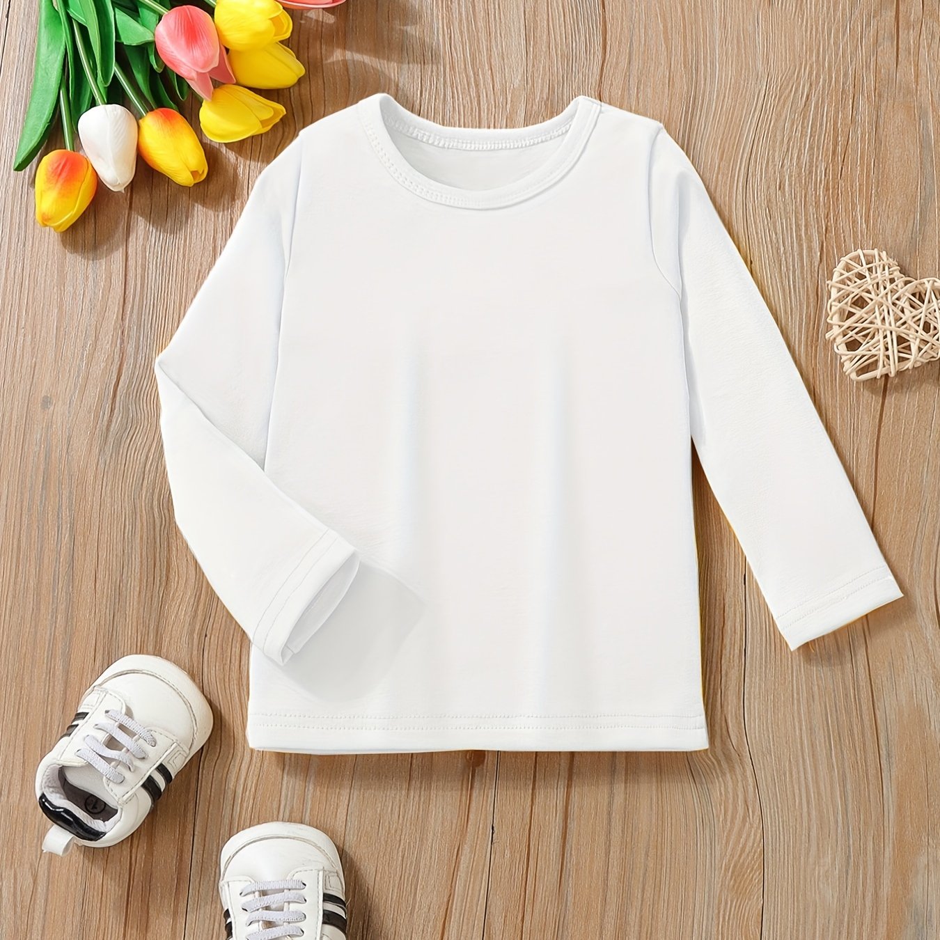  Toddler Baby Boy Girl Basic Solid Plain Organic Cotton T Shirts  Tops Long Sleeve Tee Shirt Girls Clothes (A White, 1-2 Years): Clothing,  Shoes & Jewelry