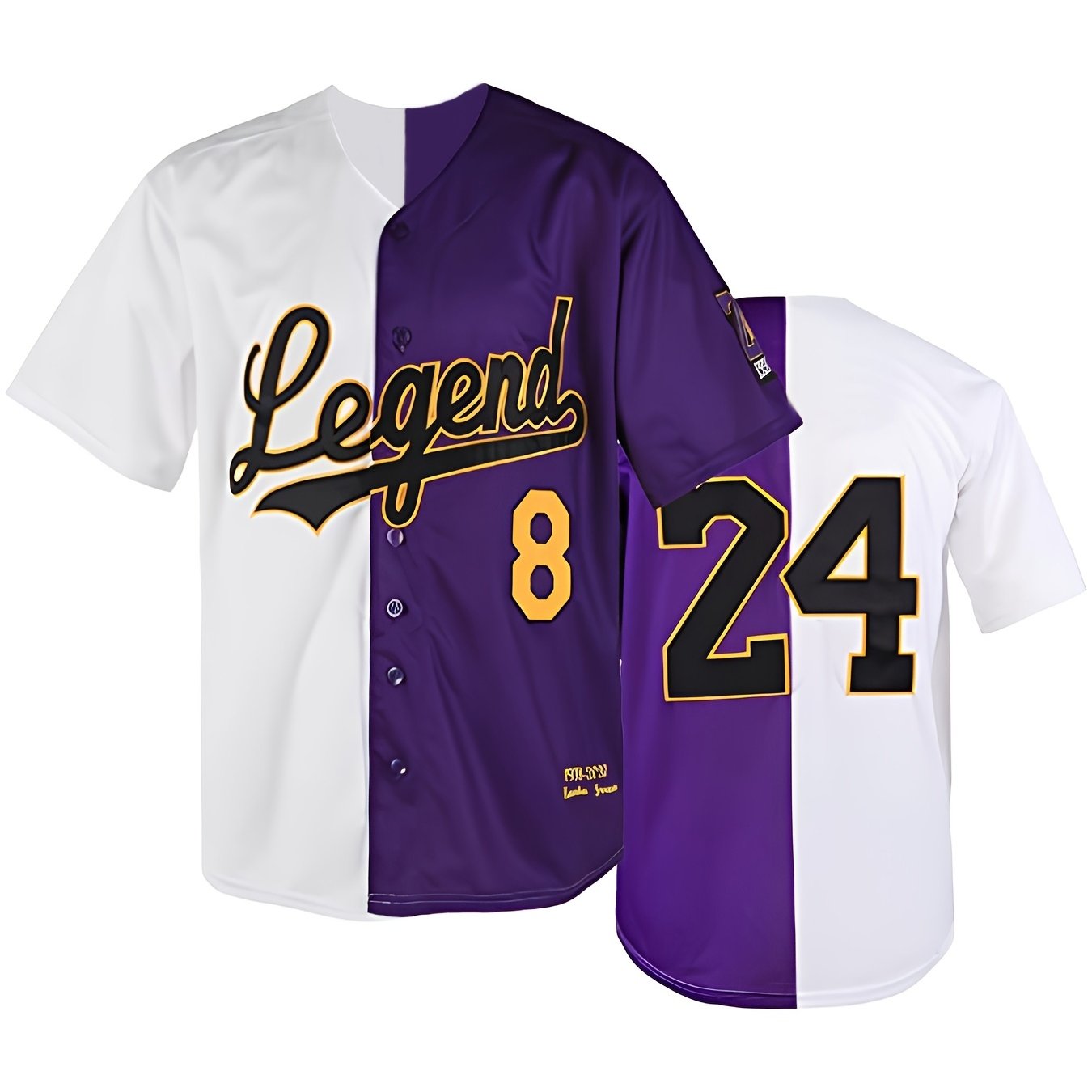 Legendary Men's 824 Forever Baseball Jersey Hip-hop Split Shirt