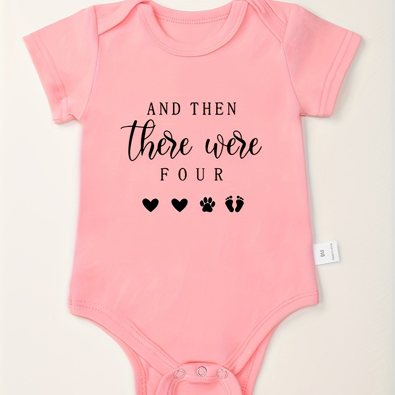 Pregnancy Announcement Onesie - And then there were Four (4