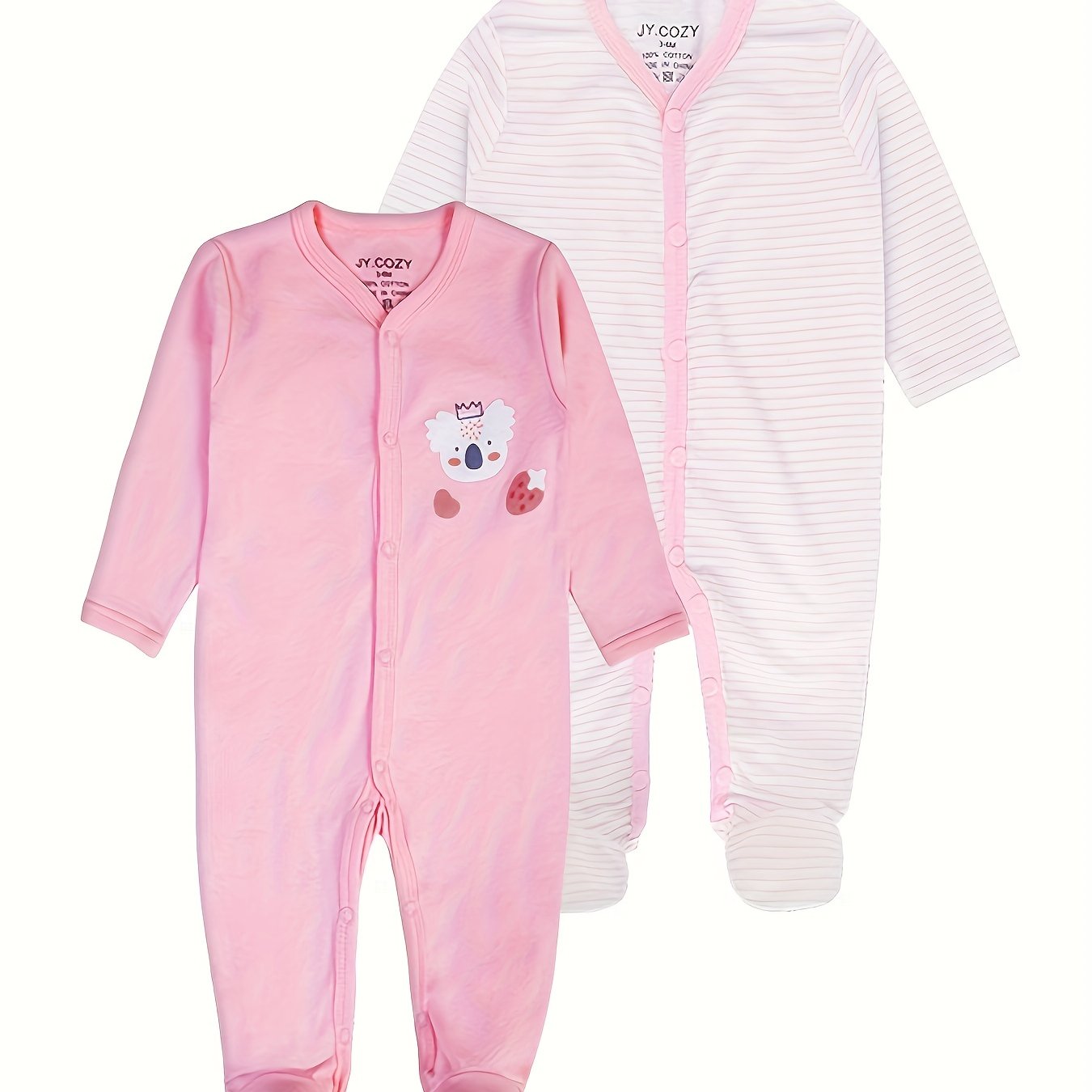 Image of 2pcs Romper Set, Cartoon Clothing For Boys And Girls, Perfect For Outdoor