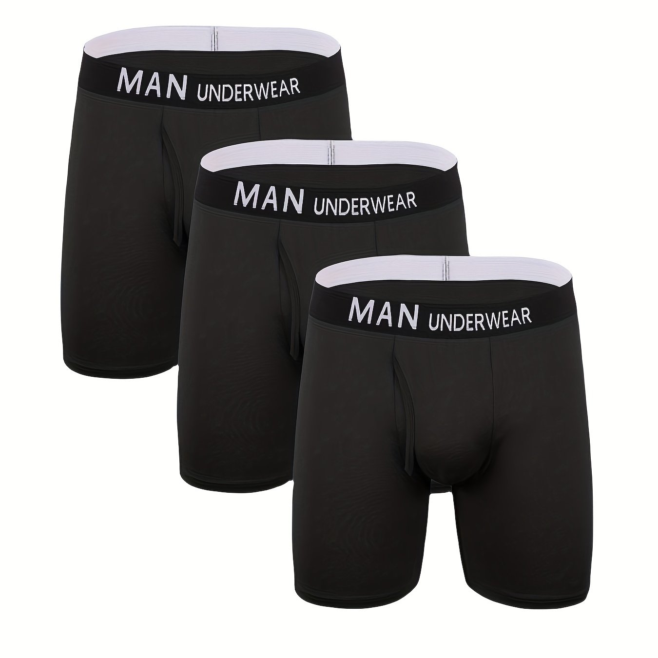 Men's New Explosive Plus Size Long Boxer Briefs Set Mesh - Temu