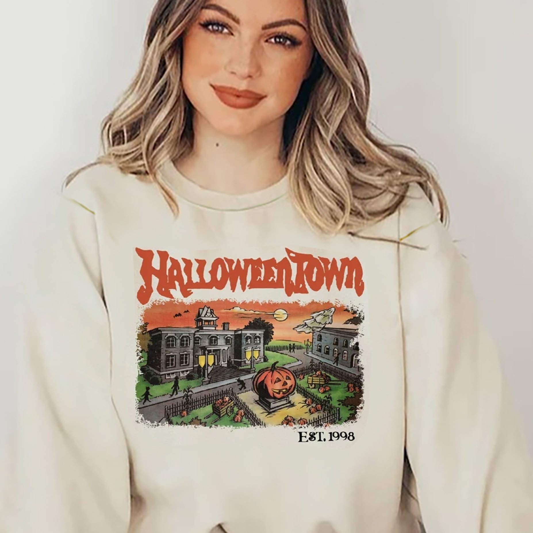 Trending Fall Clothes For Women 2023 Plus Size Sweatshirts for Women 2023  Fall, Womens Long Sleeve Crewneck Oversized Tops Casual Trendy Winter  Clothes Halloweentown Sweatshirt 