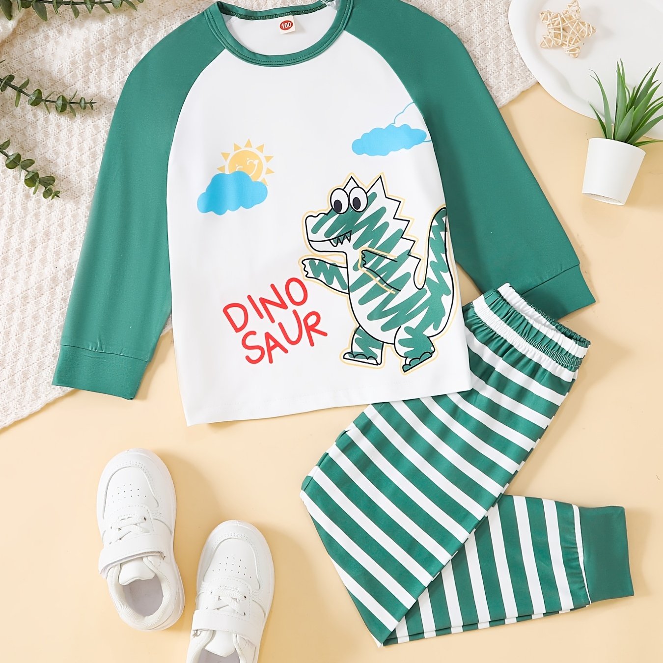 Conjunto Kit Camisa T-shirt Branca Casaco Pijama Dino Épico Calça