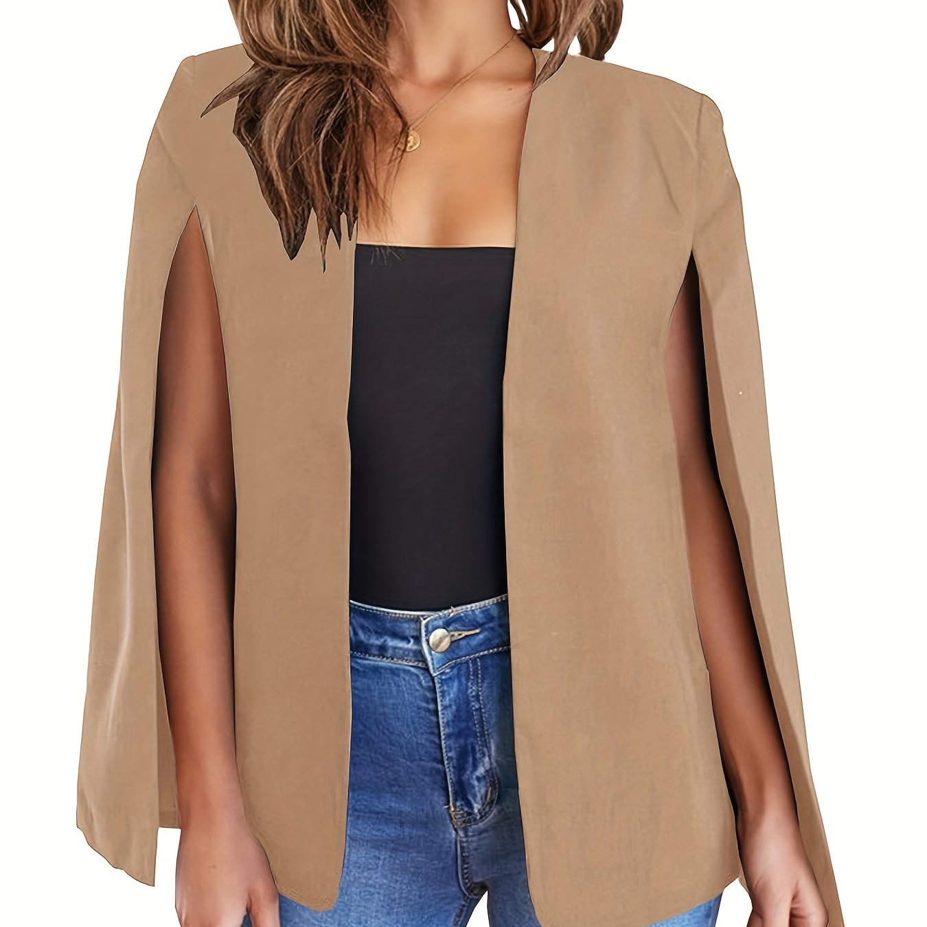 Sleeveless hot sale cape blazer