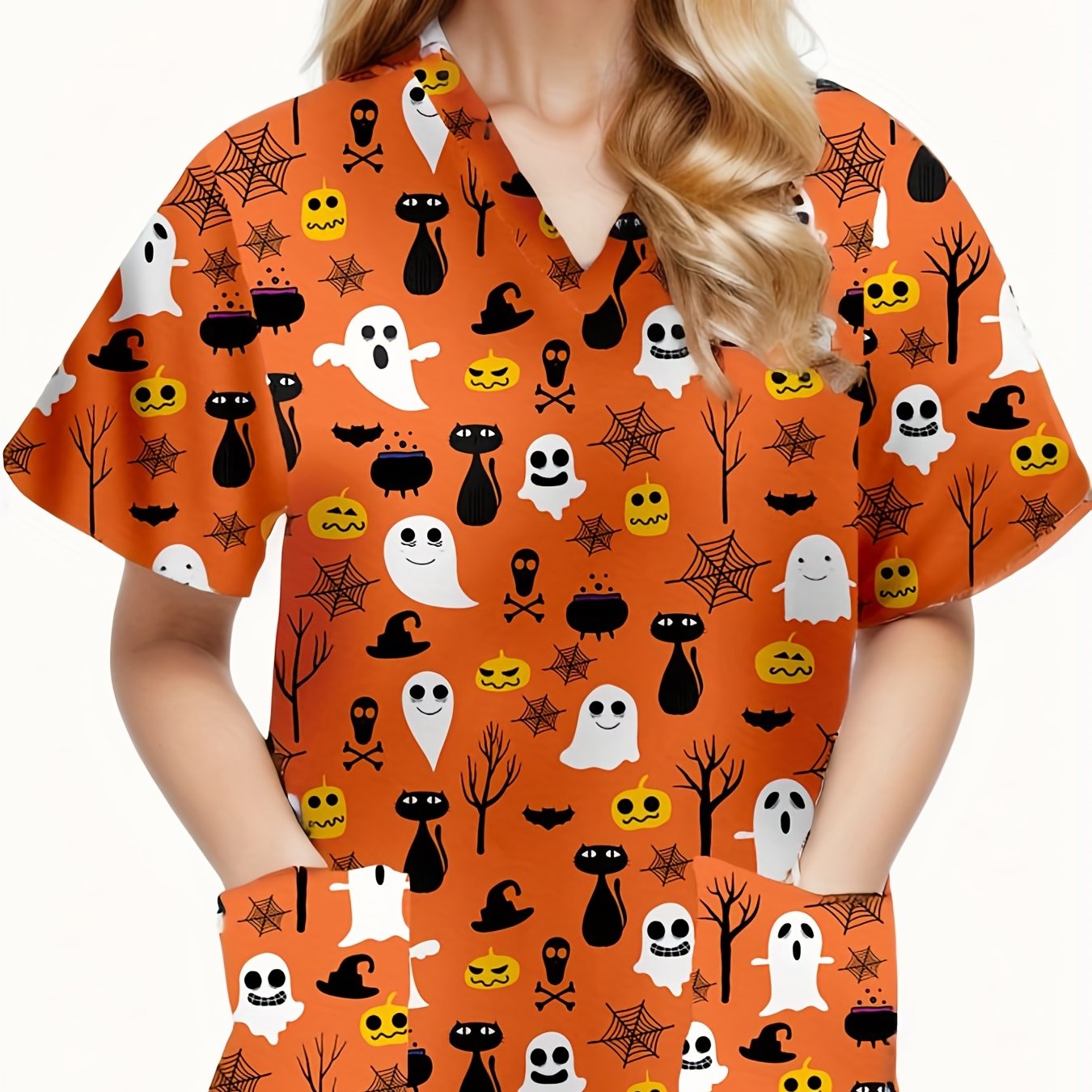 Halloween scrub jacket sale