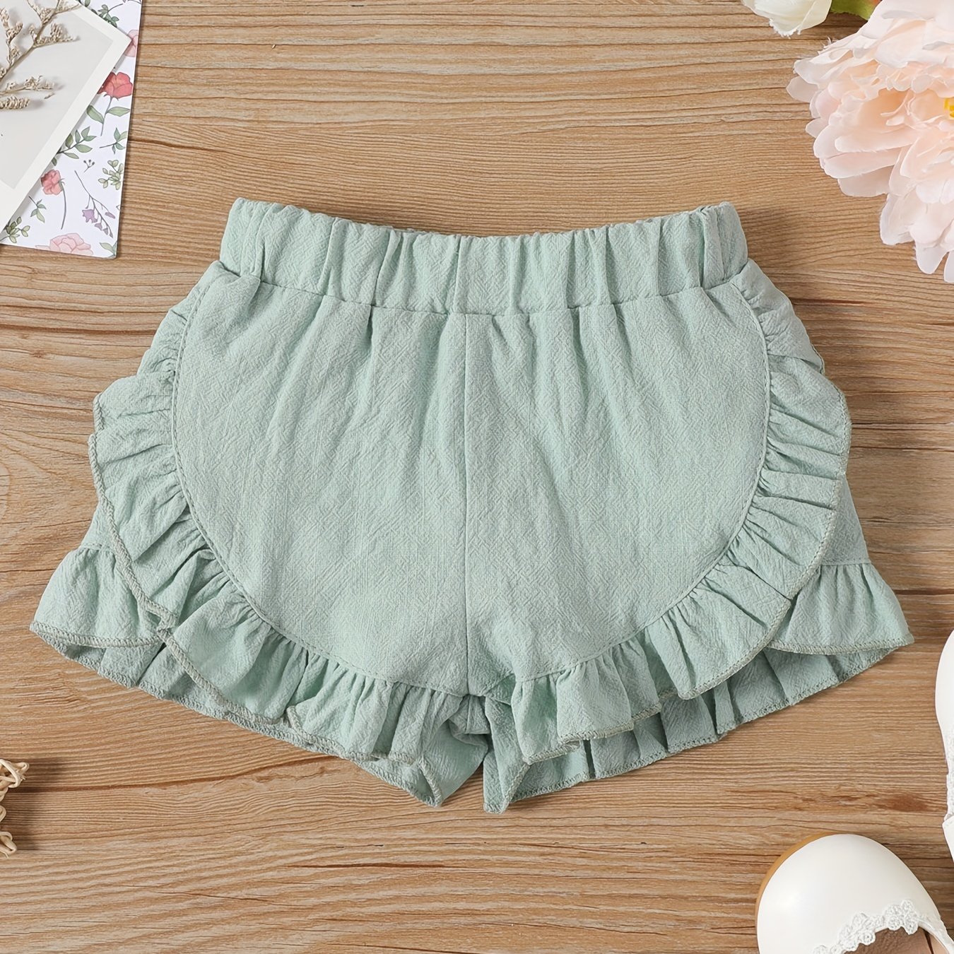 Little girl hot sale ruffle shorts