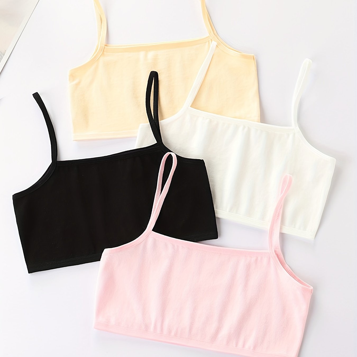 Teens Girl Clothes Big Kids Rimless Bra without steel ring Suspender Girls  Tank Tops Solid Shirts Summer Kids Clothing DW5189