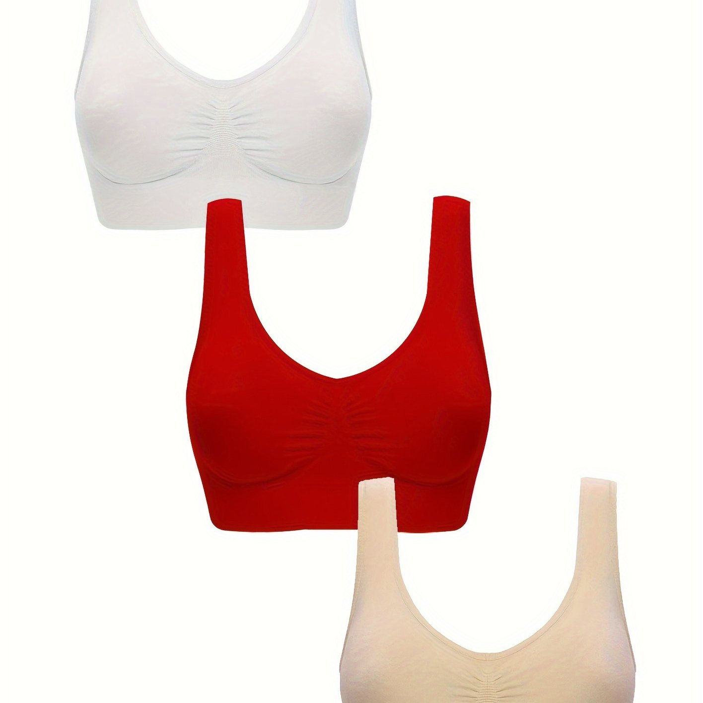 Wireless Sports Bras Comfy Breathable Running Workout Tank - Temu