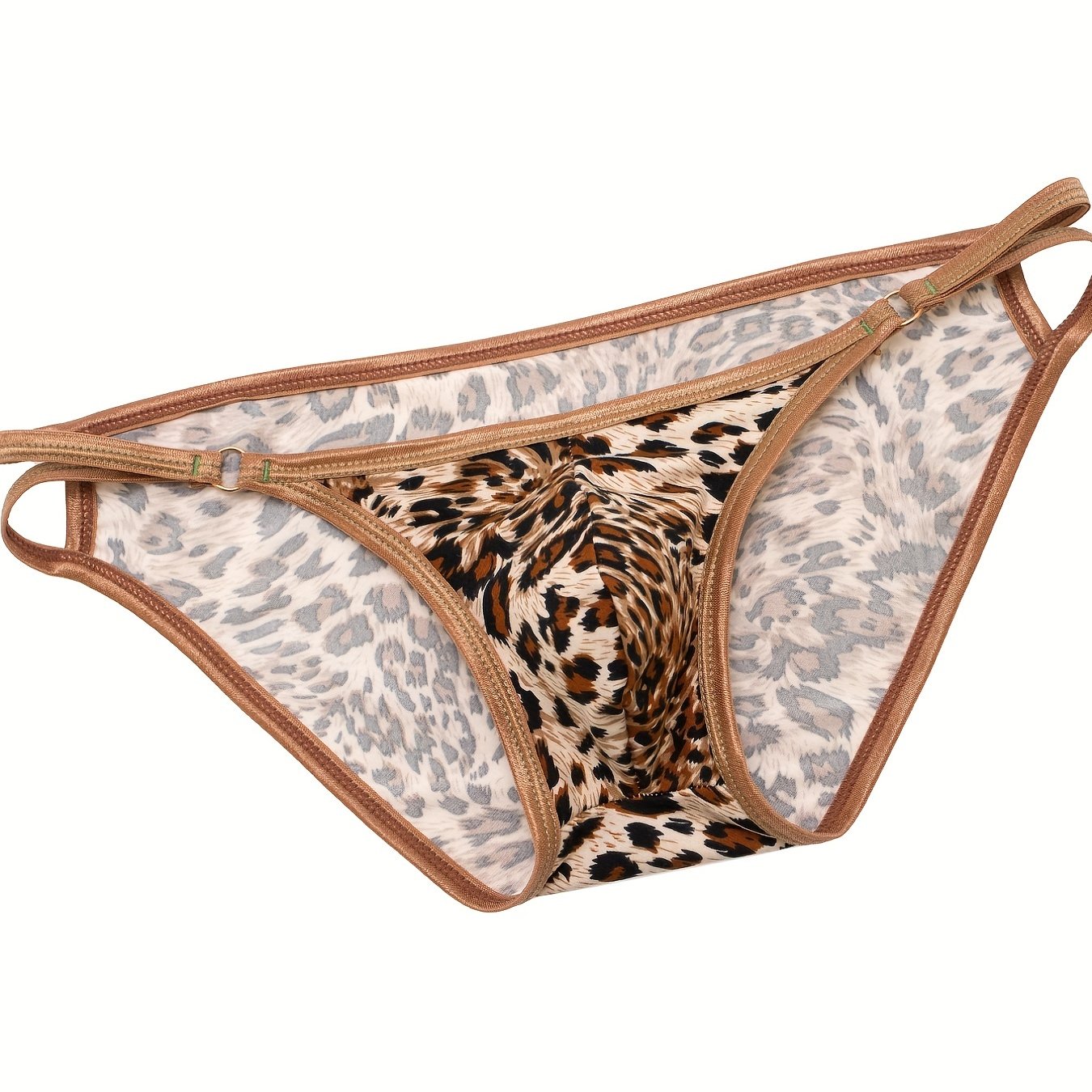 Image of 1pack Men's Leopard Print Fashion Breathable Comfortable Slim Briefs, Men's Underwear For Teen