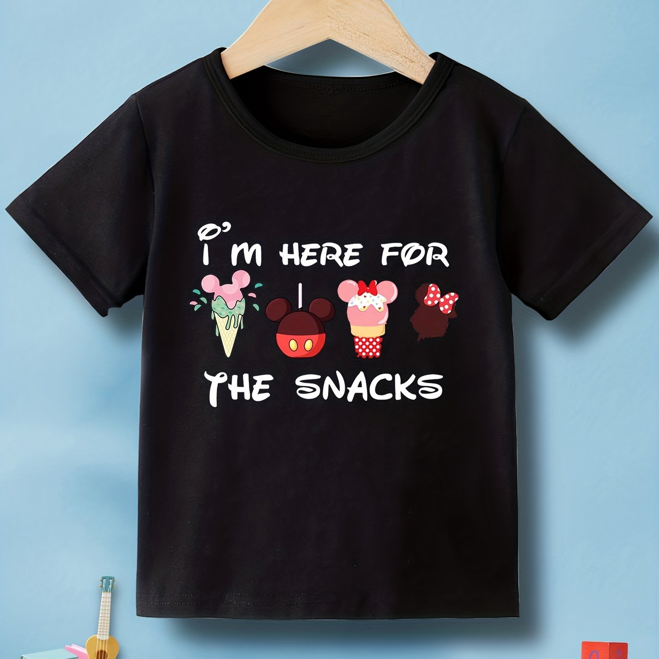 m Snacks'' Cartoon Print Girl T shirt Lightweight Comfy - Temu