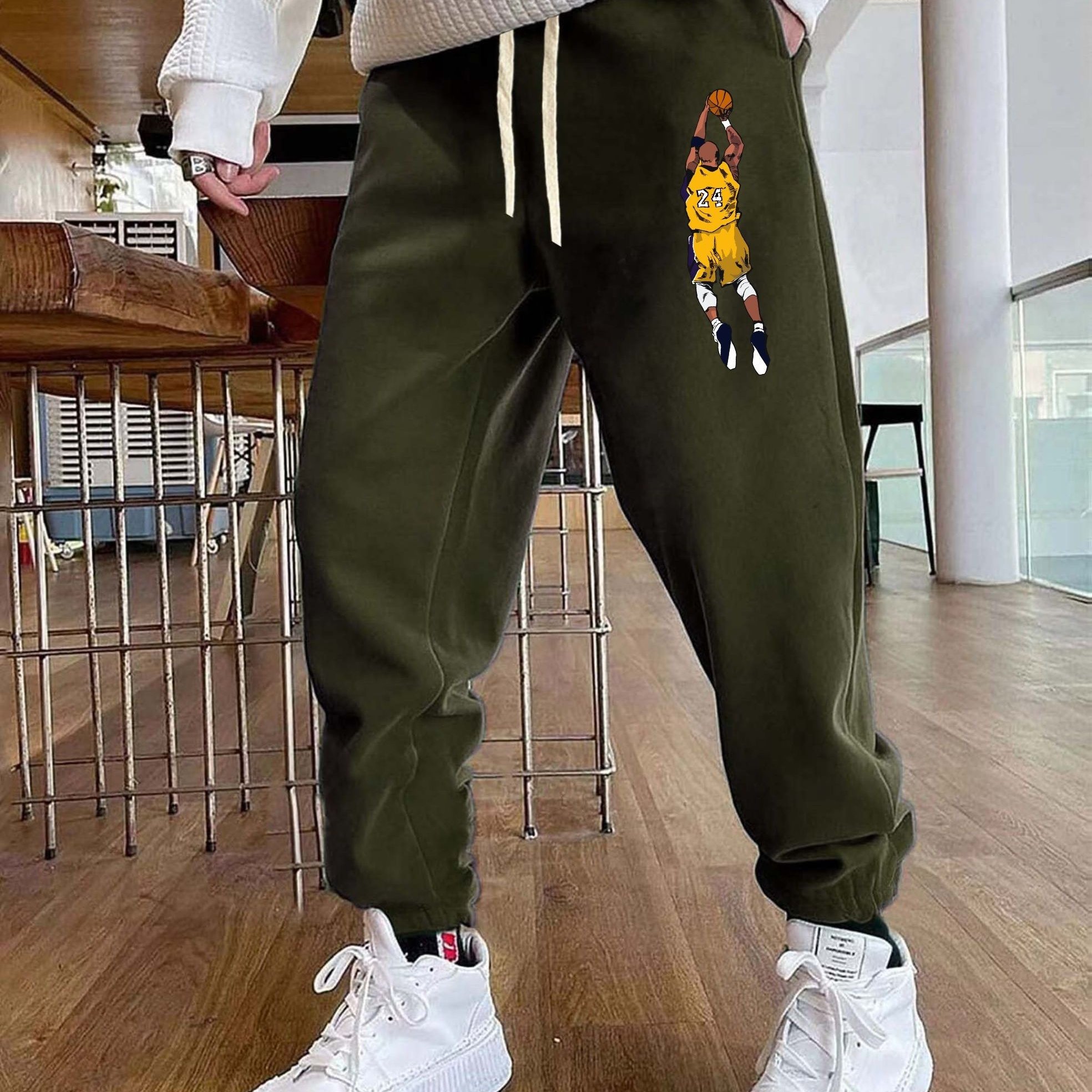 Basketball Player Pattern Joggers Men's Casual Loose Fit - Temu Sweden