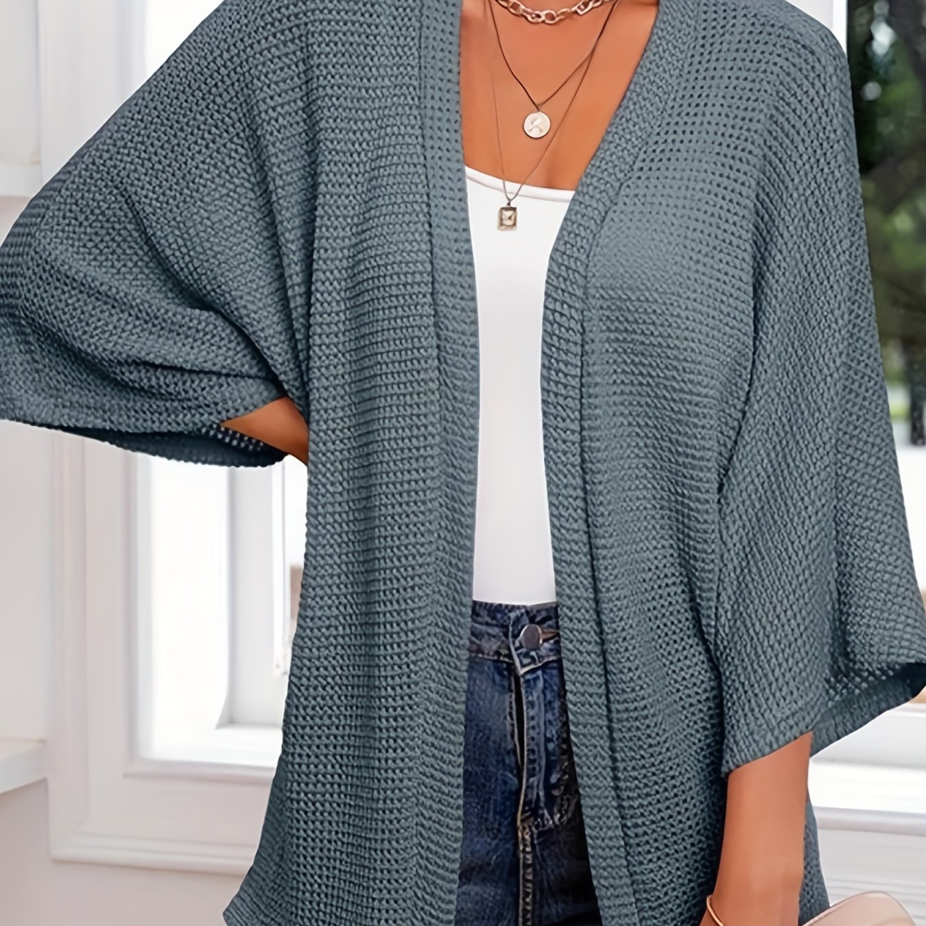 Image of Plus Size - Plus Size - Plus Size Fashion New Loose Cardigan Top Women's Clothing