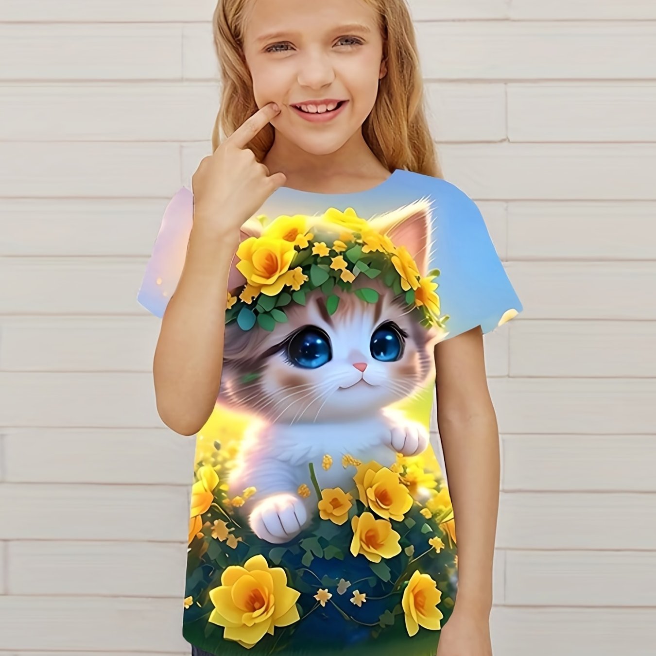 Girls Vintage Kitten 'm A Pretty Girl Graphic T shirt - Temu