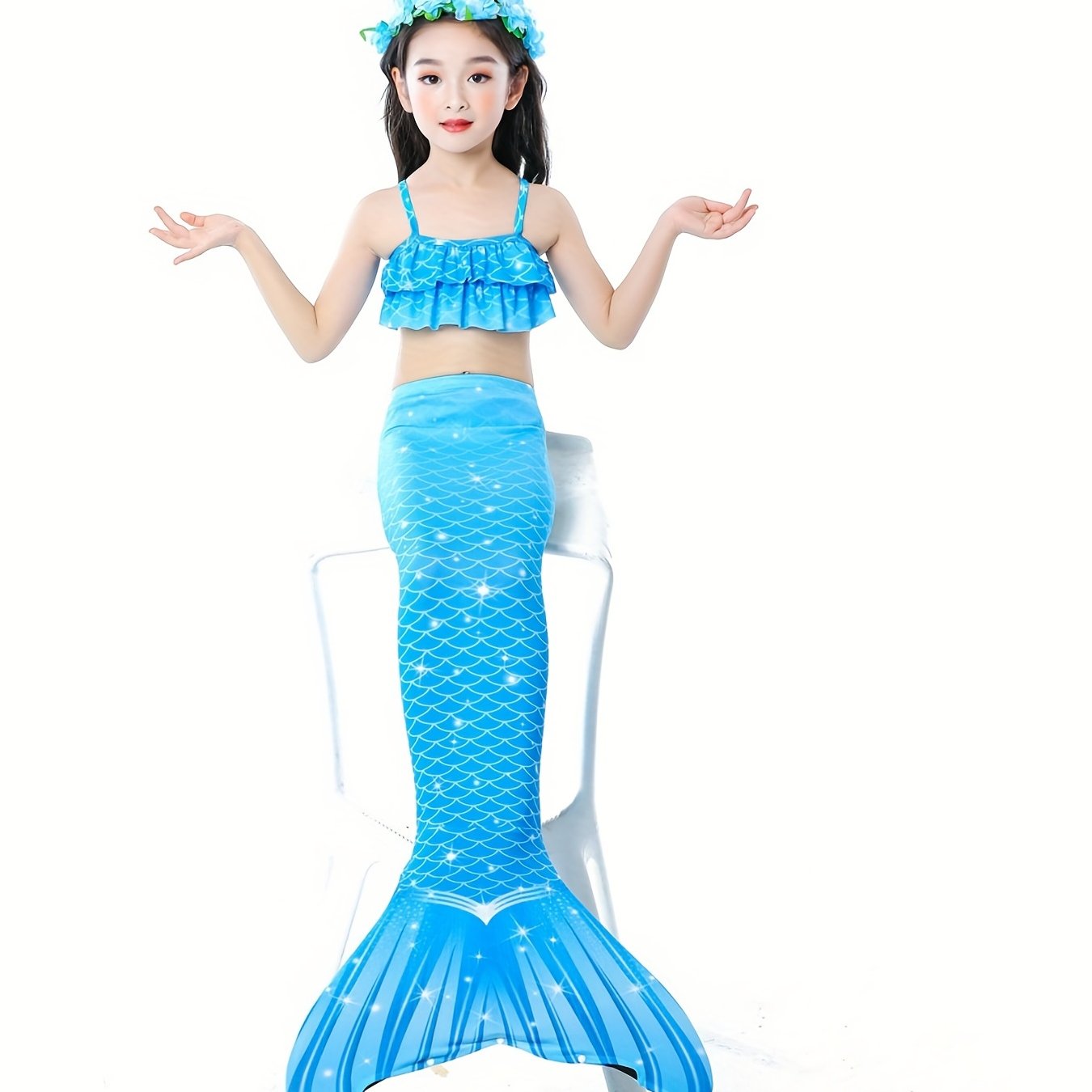 Costume Da Bagno Cosplay Ragazze 3 Pezzi Costumi Da Bagno Coda Di Sirena  Bambini Sirena Piscina Il Nuoto Costume Da Bagno Cosplay Ragazze  Principessa Sirena Festa Cosplay245x Da 8,91 €