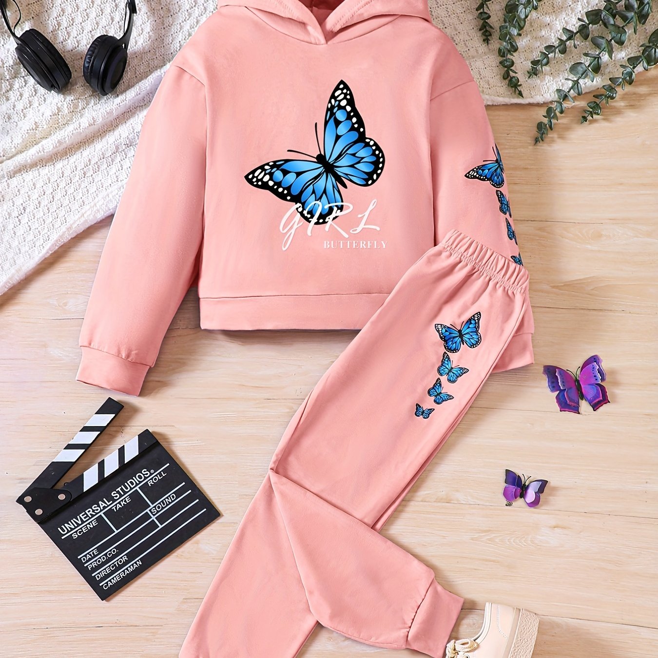 Butterfly Graphic Hoodie Top Jogger Pants Casual Sports Suit - Temu  Republic of Korea