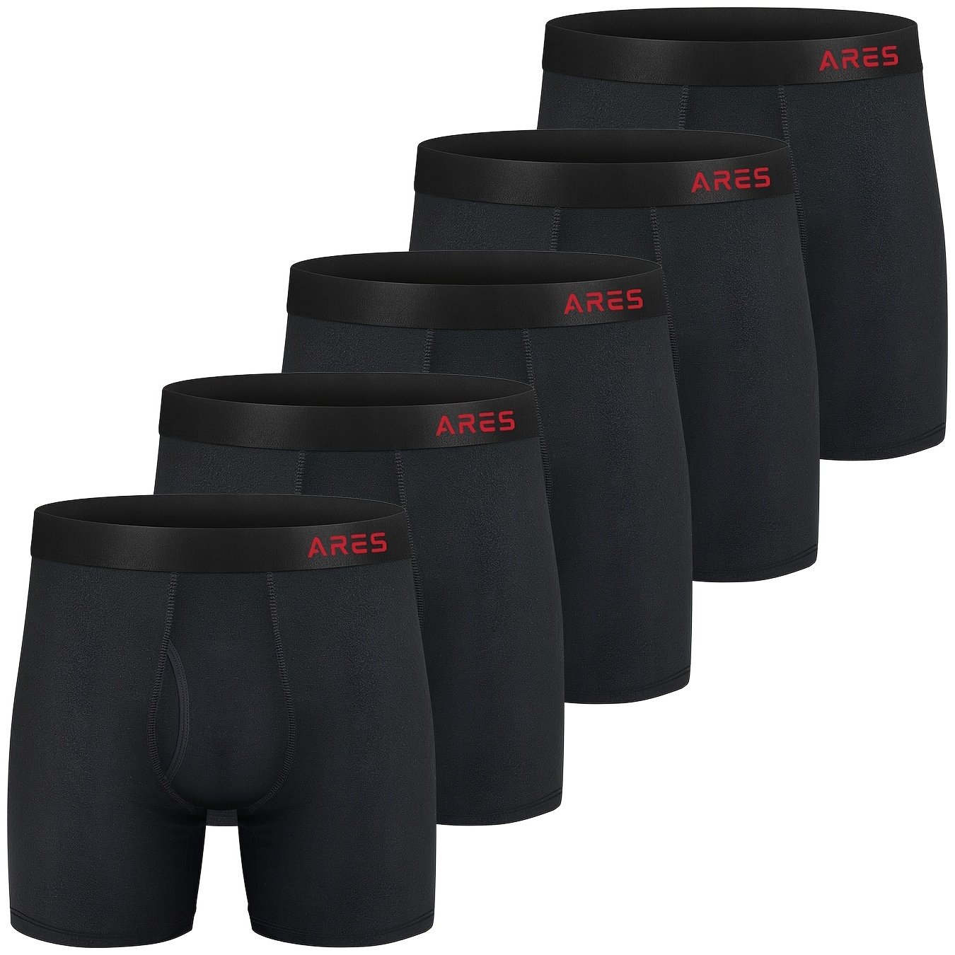 5pcs Men's Boxer Briefs - Breathable Viscose, Comfortable Performance Briefs With Elastic Waistband & Crotch, Assorted Patterns (floral, Fish, Mouse, Pizza, Skull), Boxers For School