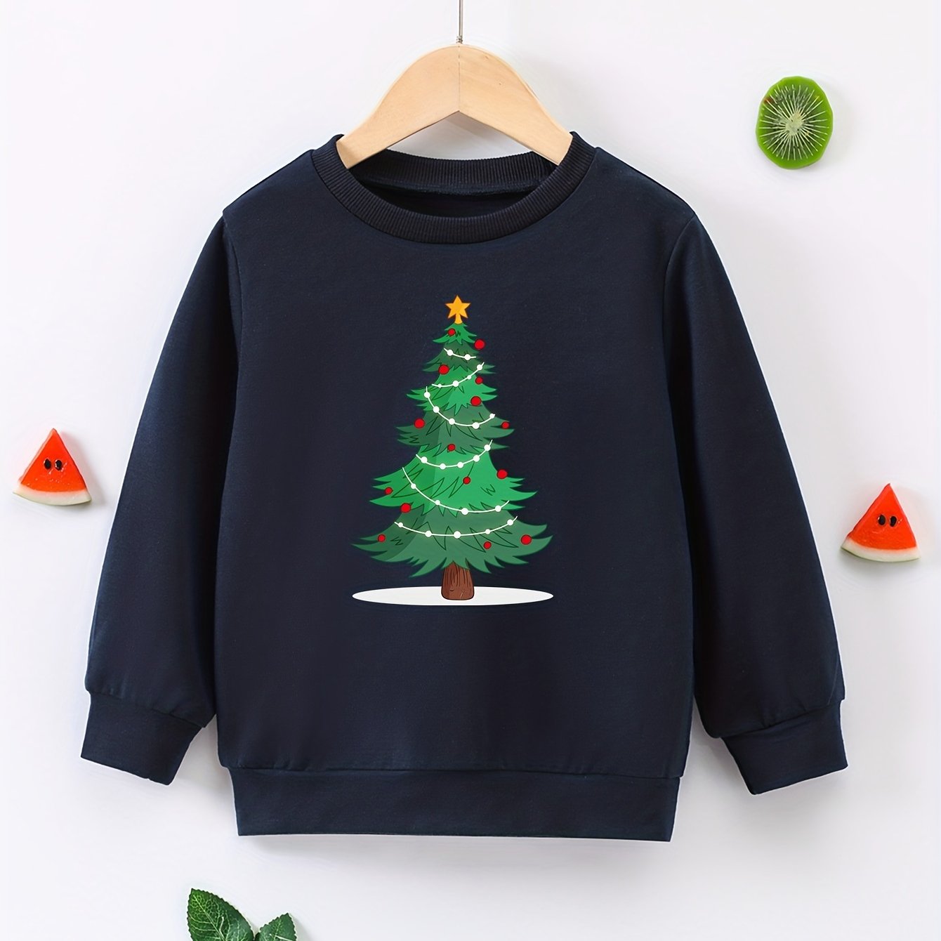Pull De Noël Enfant Motif Sapin - Taille 3 à 9 Ans (110 à 150) - Tissu Doux Et Chaud - Pour Fêtes Et Quotidien Hiver