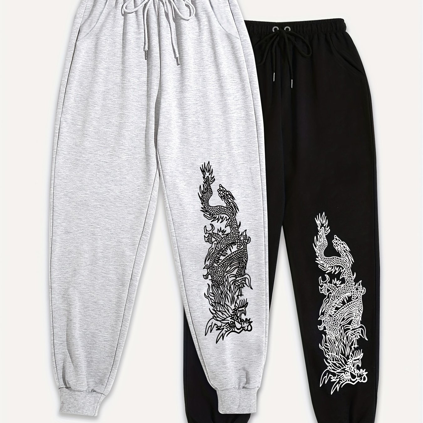 Image of 2pcs Joggers Sweatpants, Pants For Spring & Fall, Women's Clothing