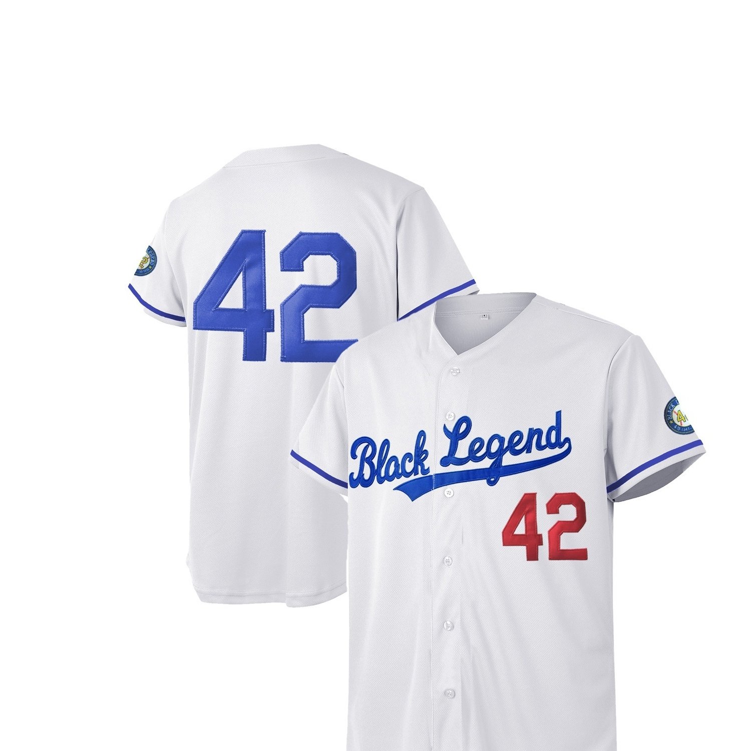 Men's Black Legend #42 Baseball Jersey, Retro Classic Baseball