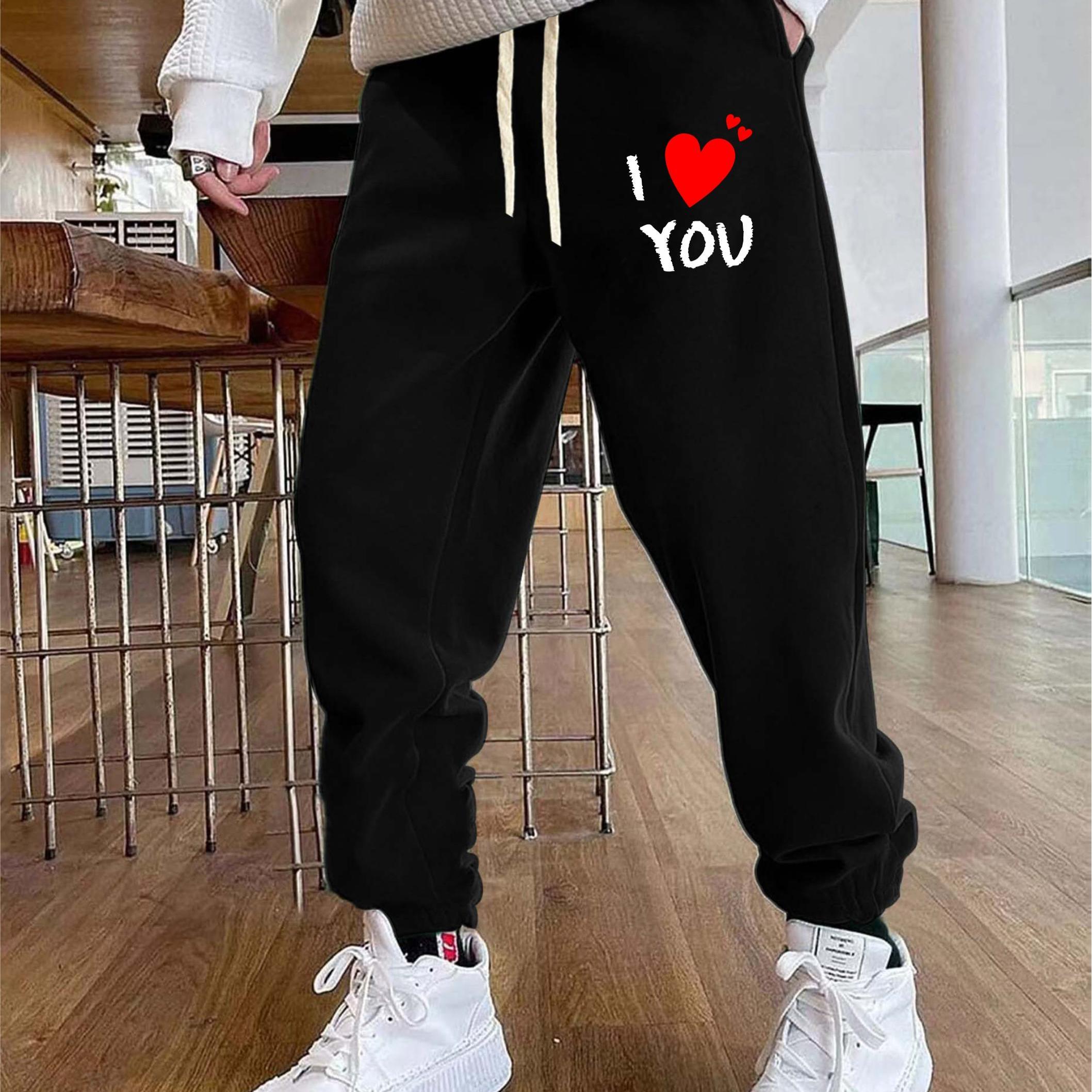 Pantalones Chándal Negros Estampado Trabajo Hombre Joggers - Temu Mexico