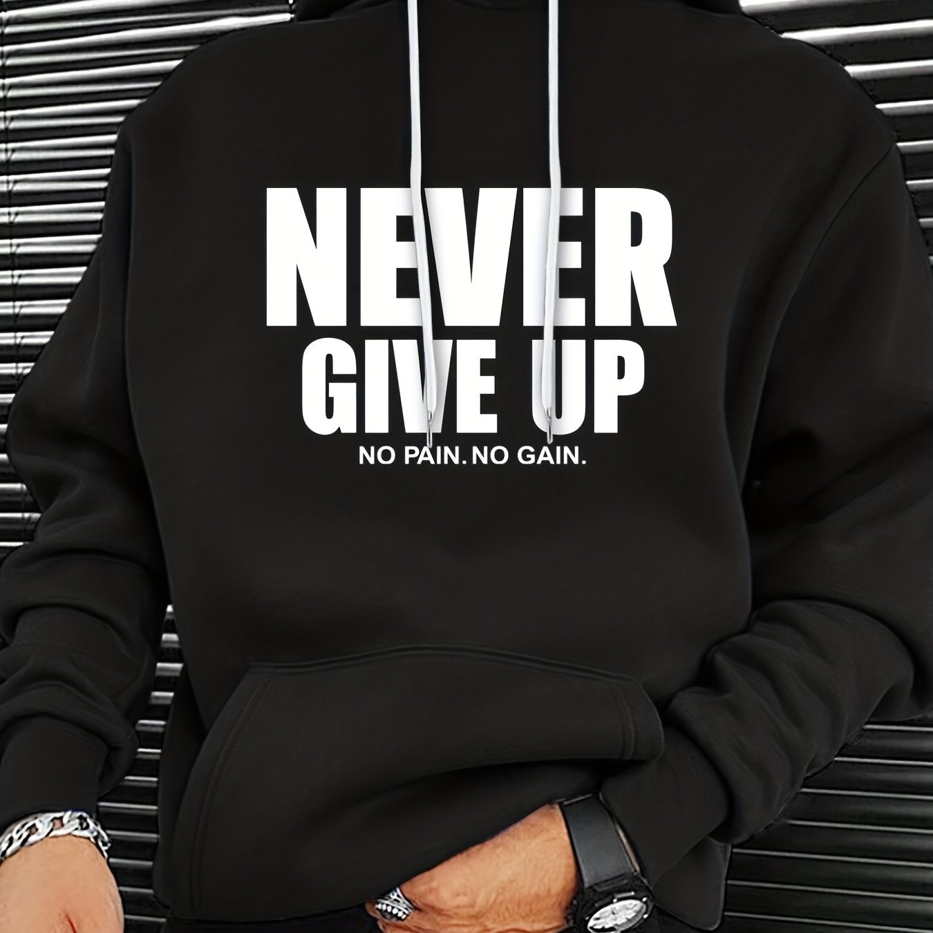 E-shop Stylischer Herren-Hoodie mit Buchstabenprint, vielseitiges lässiges Sport-Sweatshirt