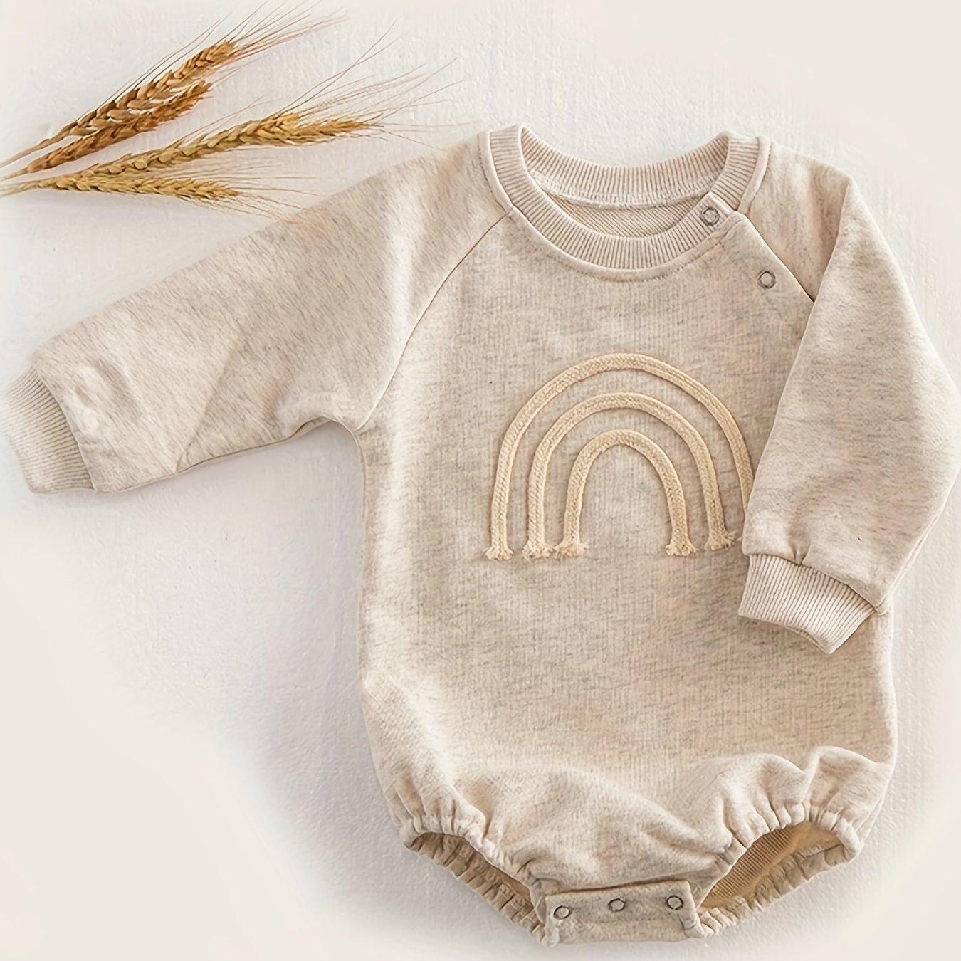 Infant Spring And Autumn Clothing Rainbow Long Sleeve Romper, Perfect For Outdoor