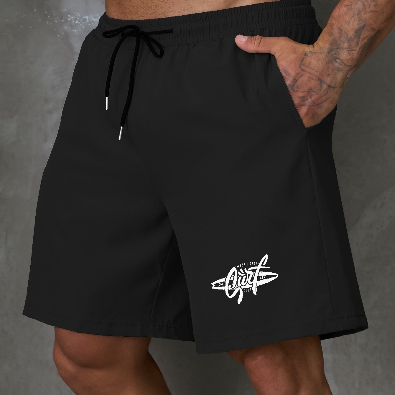 Shorts Esportivos Com Estampa De Letras E Controle De - Temu Portugal