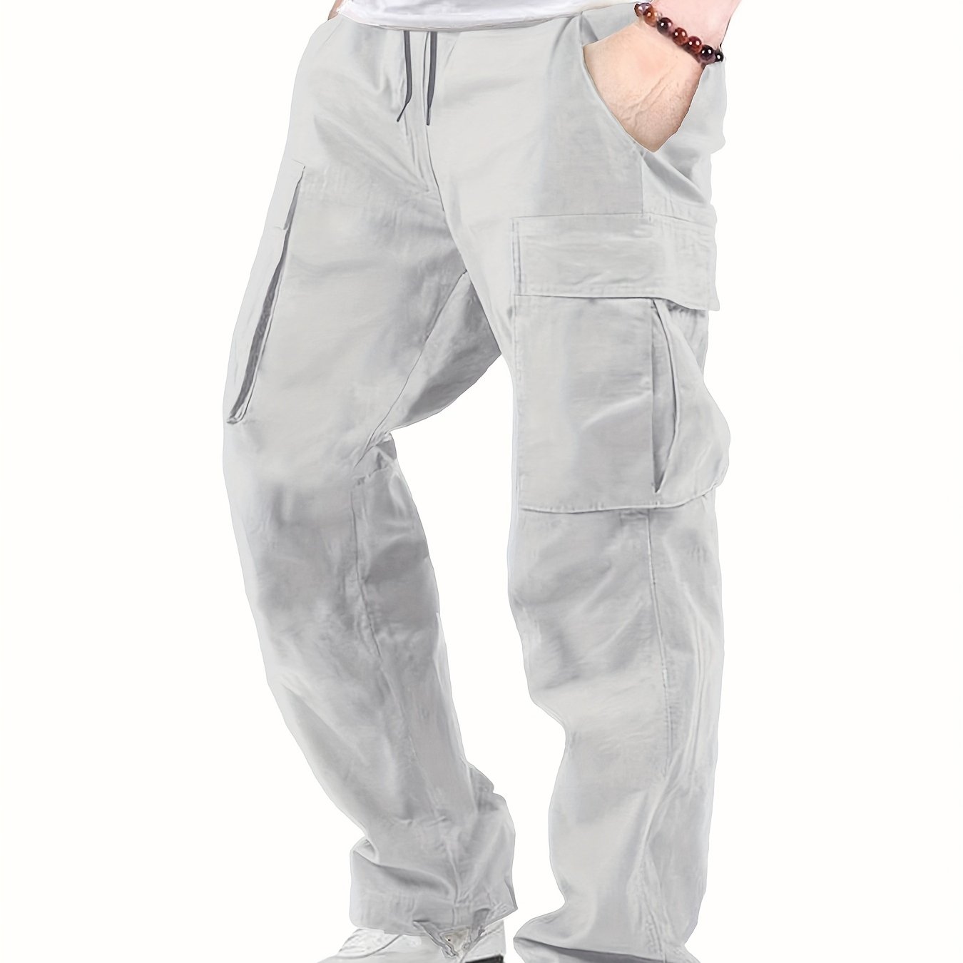 Multi Flap Pockets Cargo Pants Men's Casual Loose Fit - Temu Netherlands